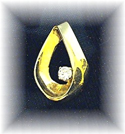 14K Yellow Gold & 1/4ct  Diamond  Pendant