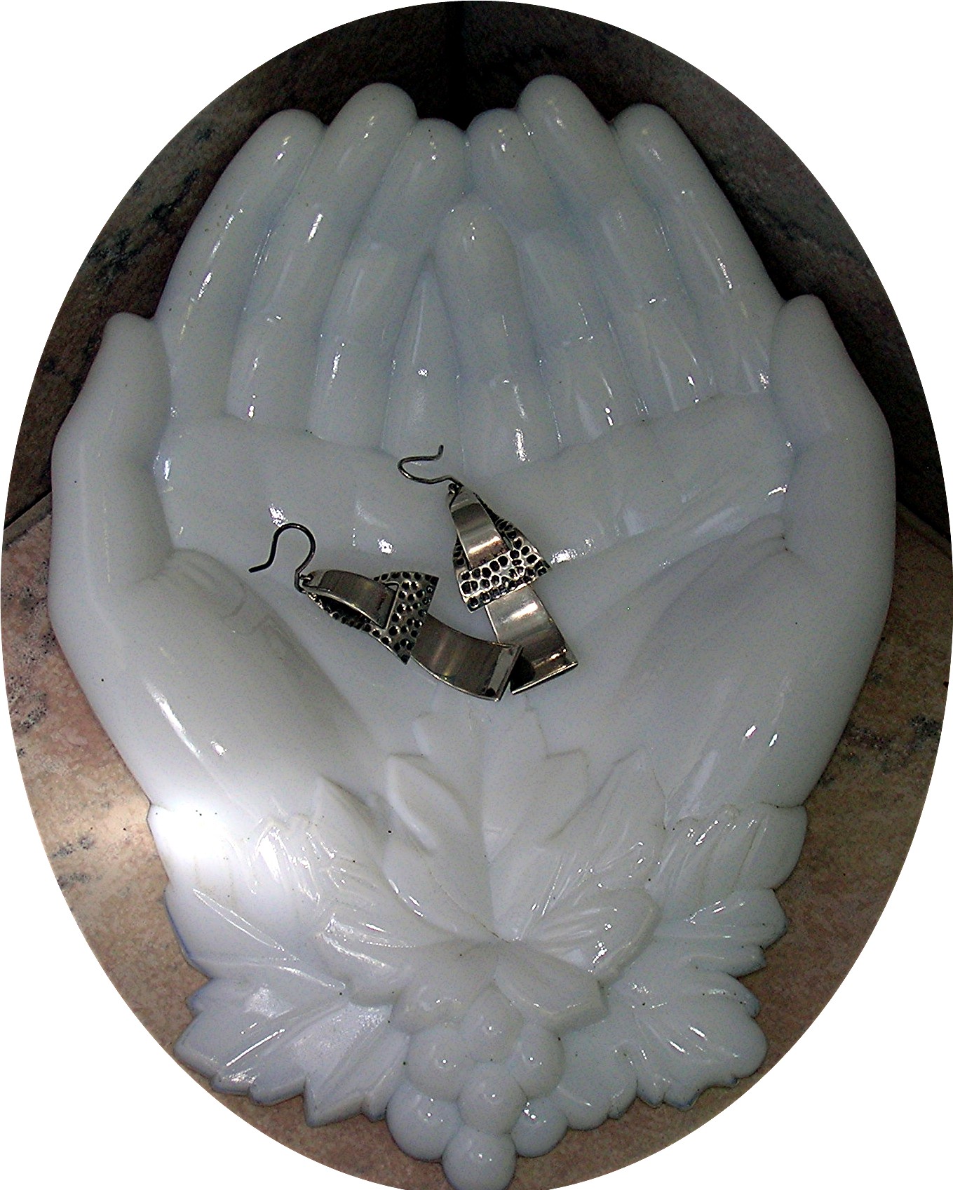 Signed Sterling Mexico TE-24 Dangly Pierced Earrings