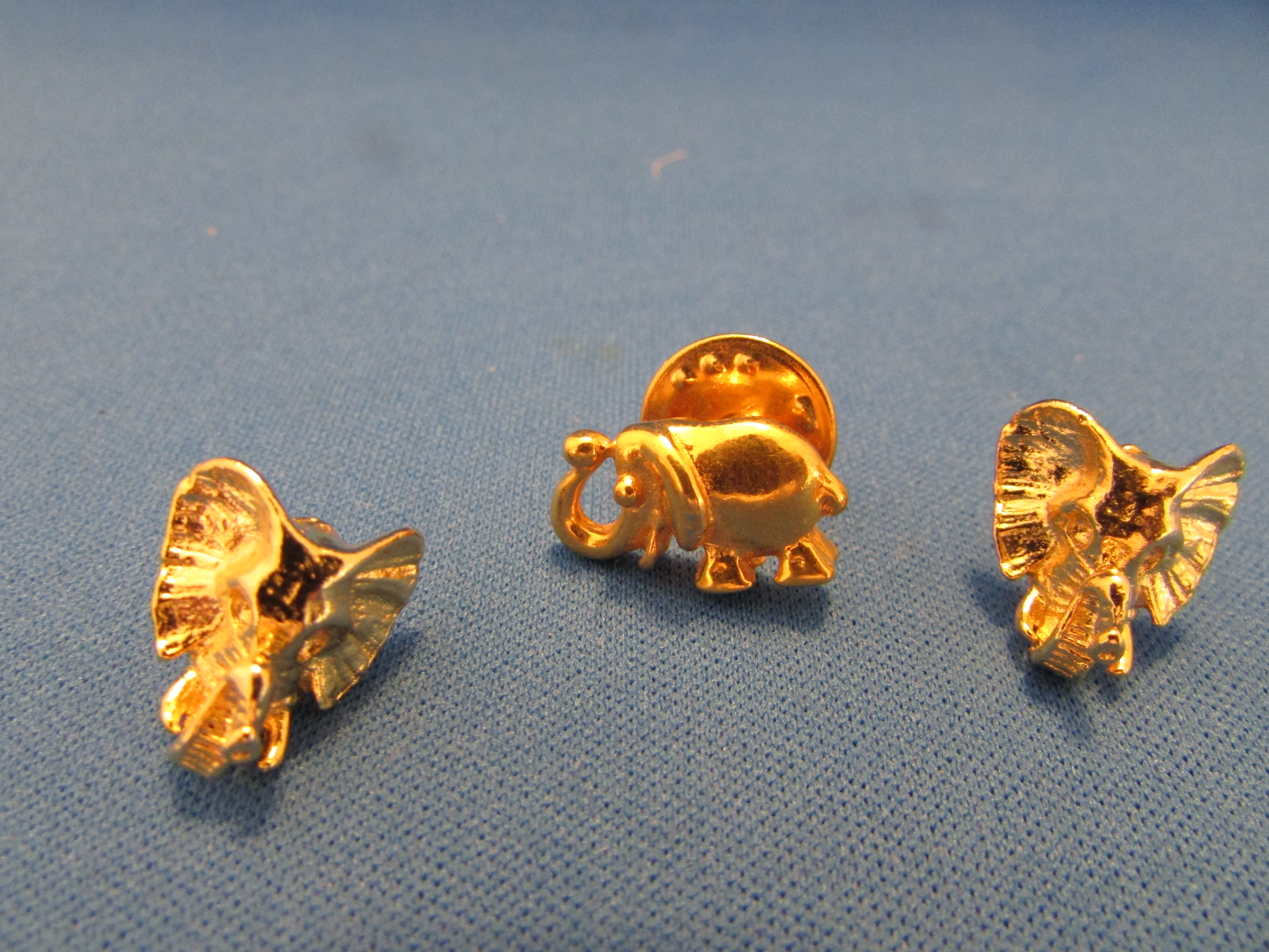Elephant Earrings and Tac Pin
