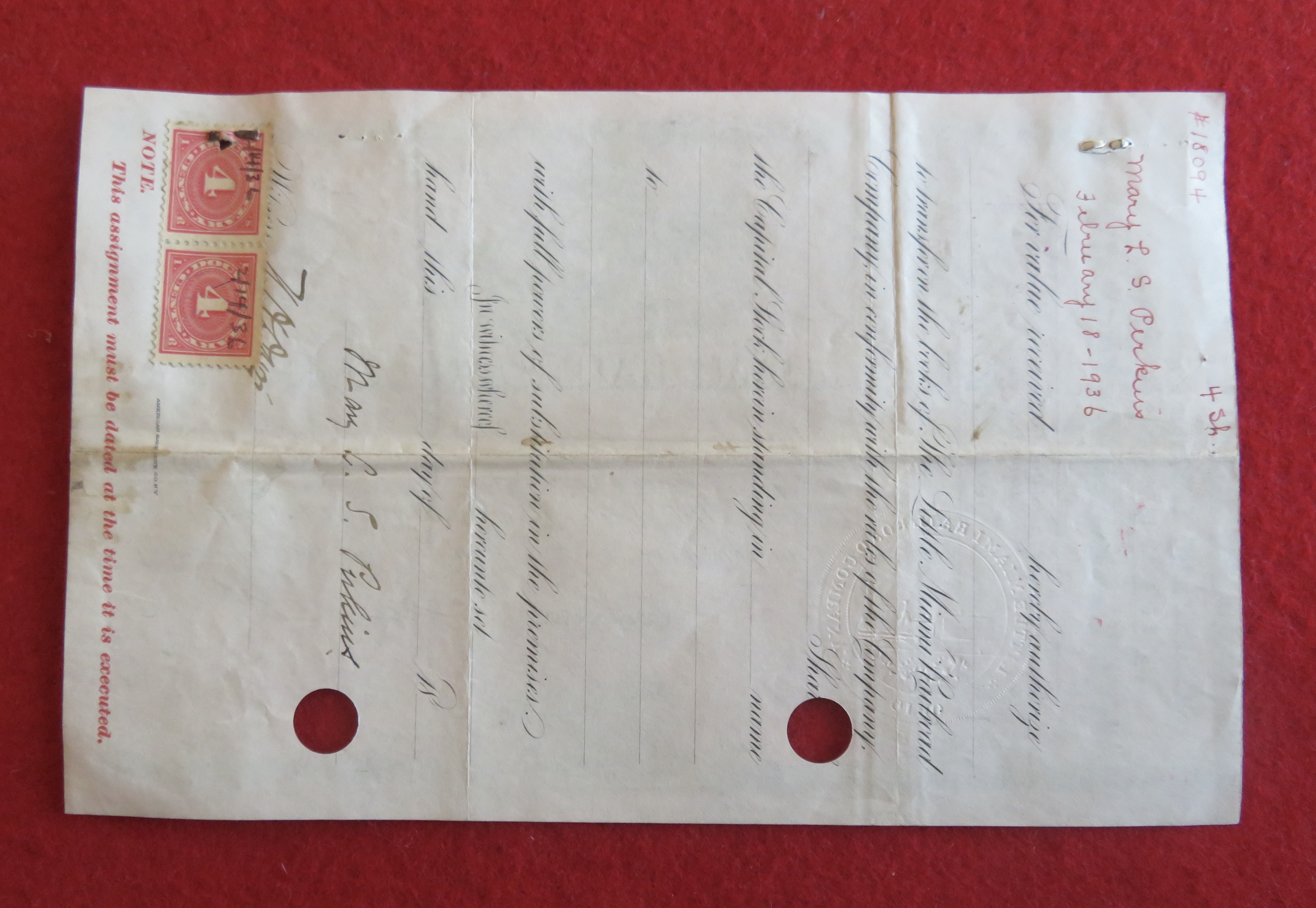 1893 Little Miami Railroad Stock Certificate