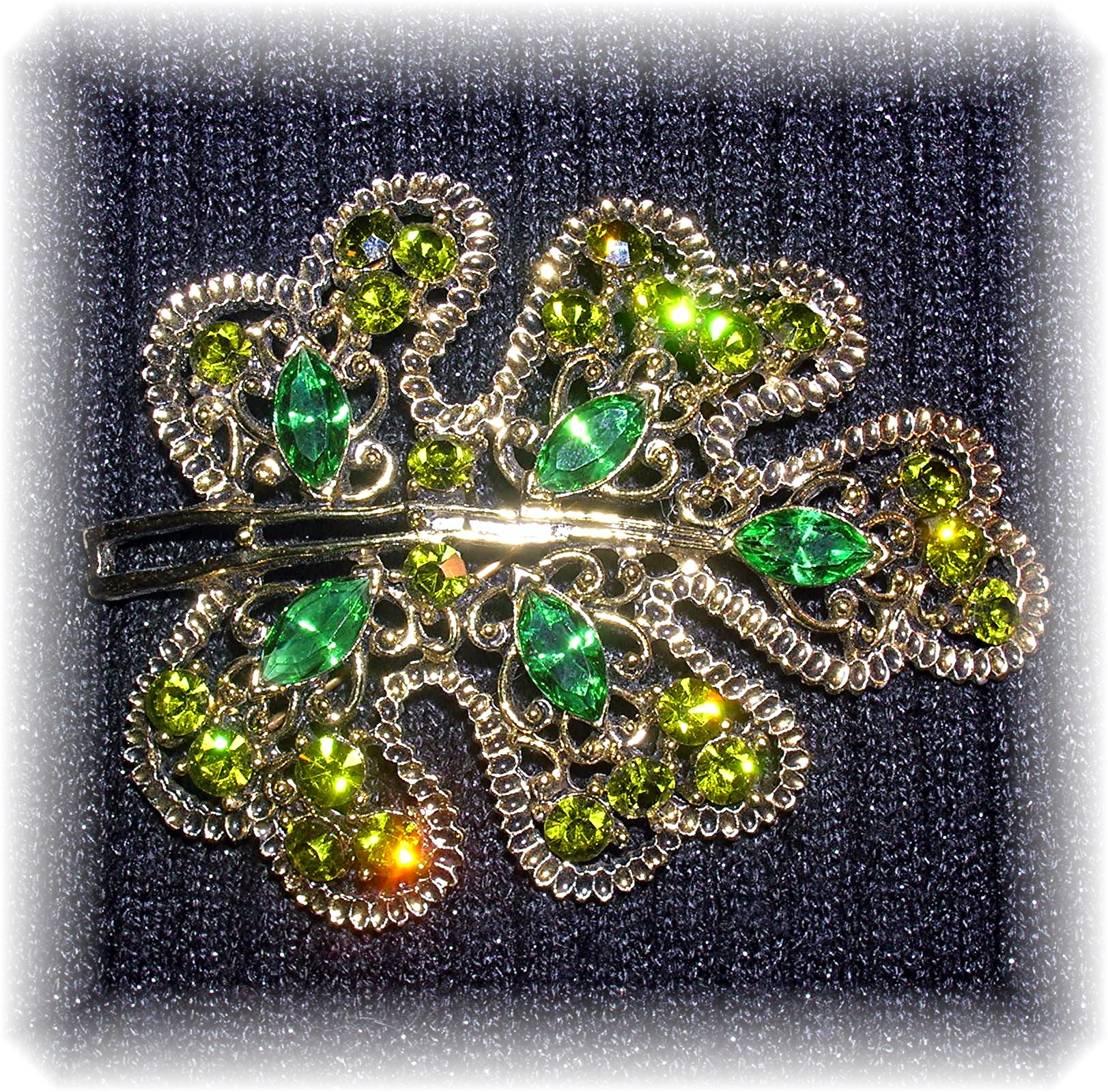2 3/4 Inch Gold and Rhinestone Brooch Pin