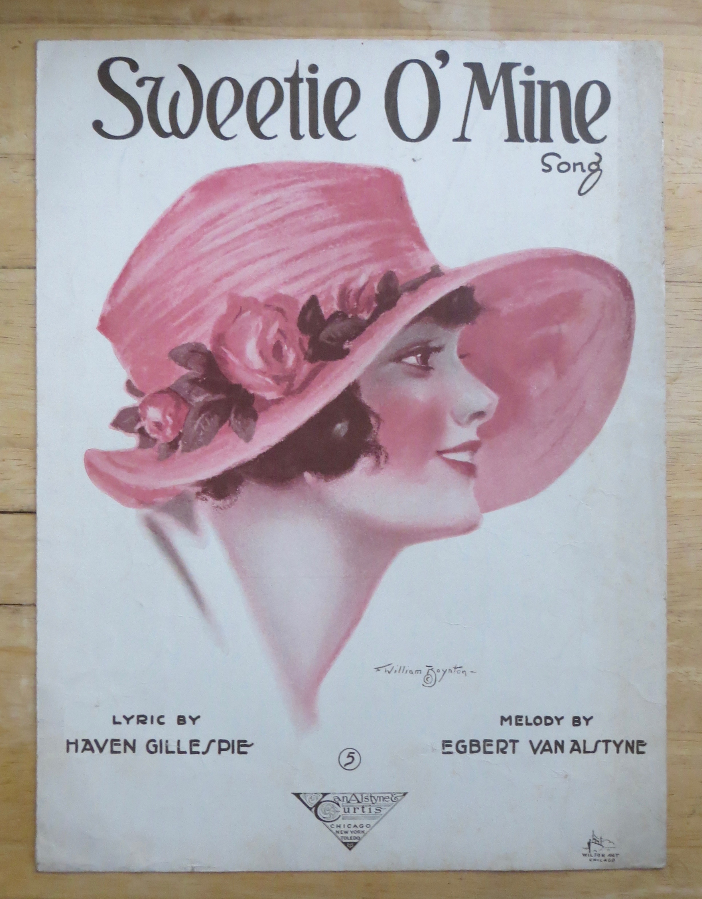 1920 Sweetie O' Mine Song Sheet Music