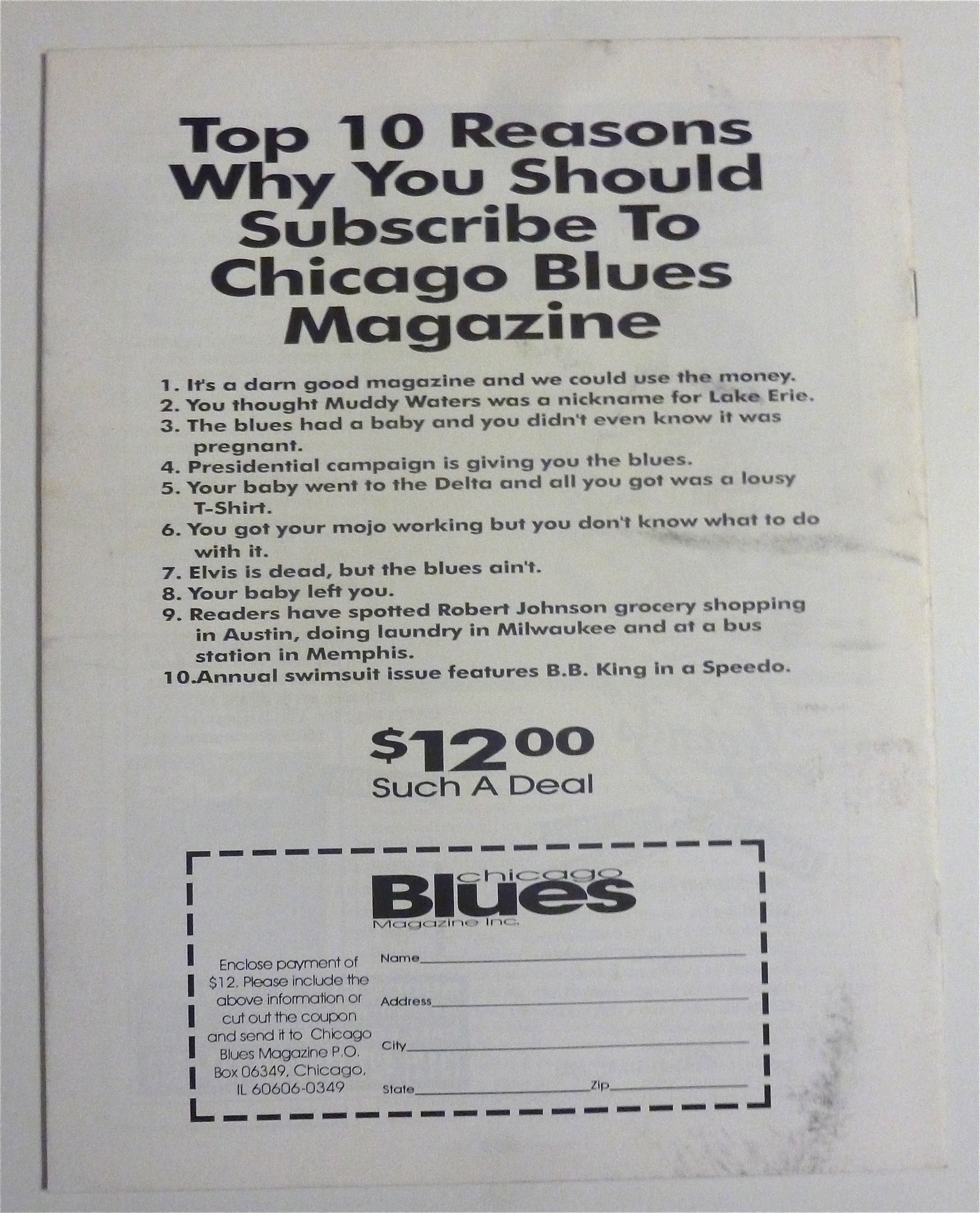Chicago Blues Magazine September 1992 Koko Taylor