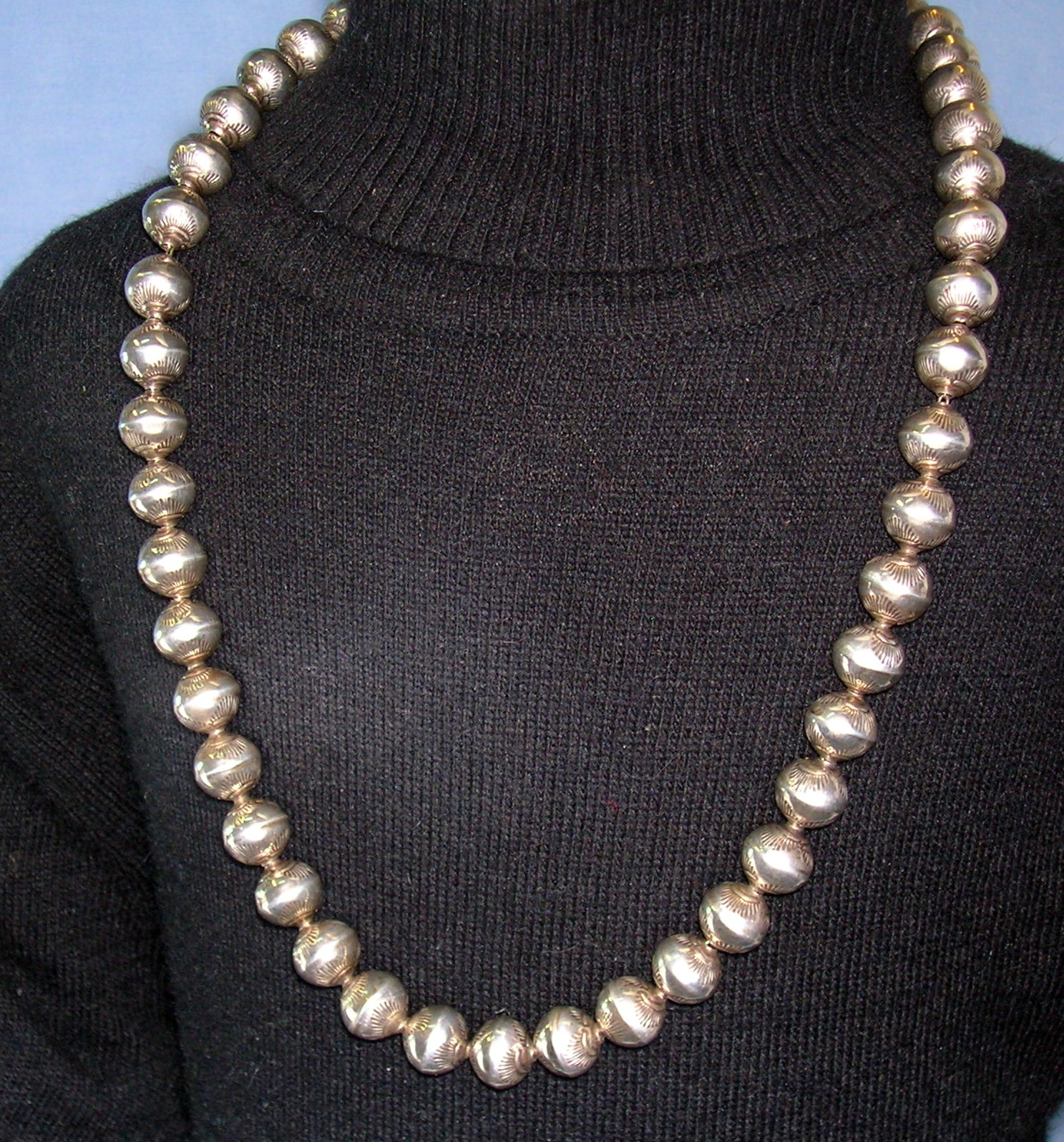 Native American Sterling Silver Stamped Beads USA