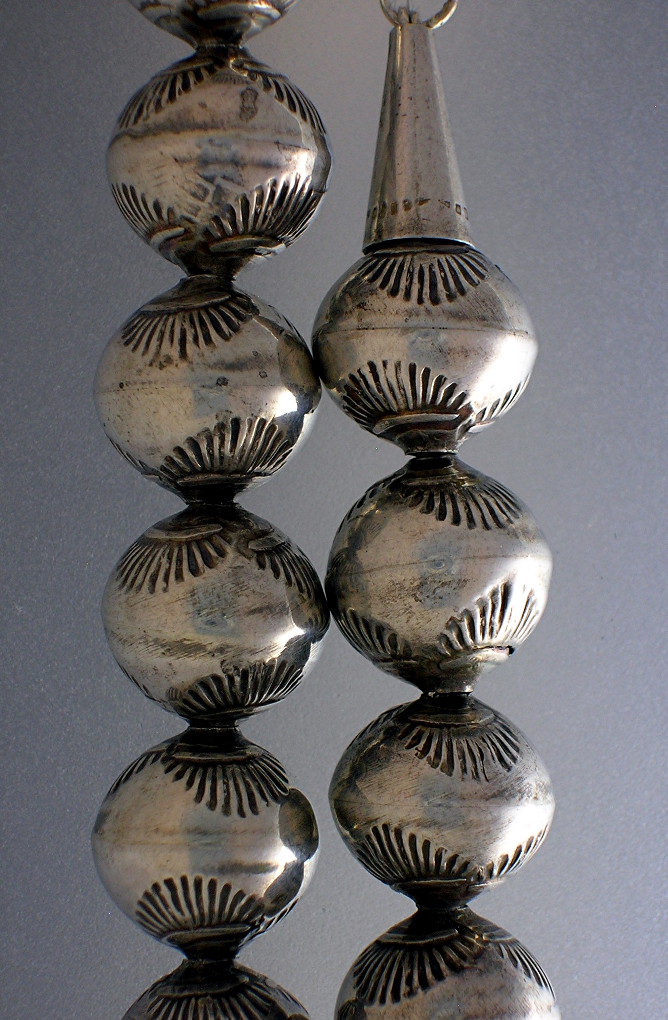 Native American Sterling Silver Stamped Beads USA