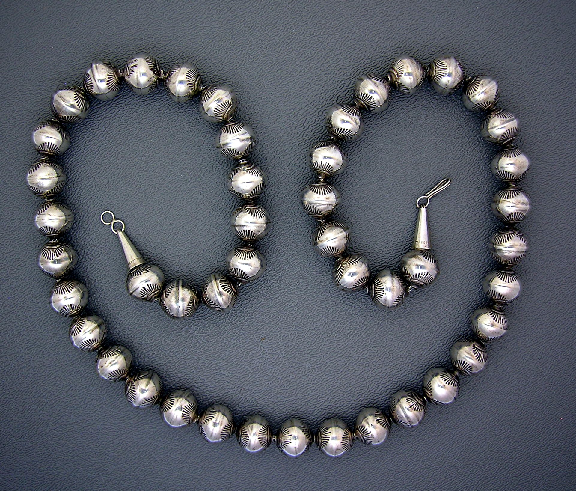 Native American Sterling Silver Stamped Beads USA