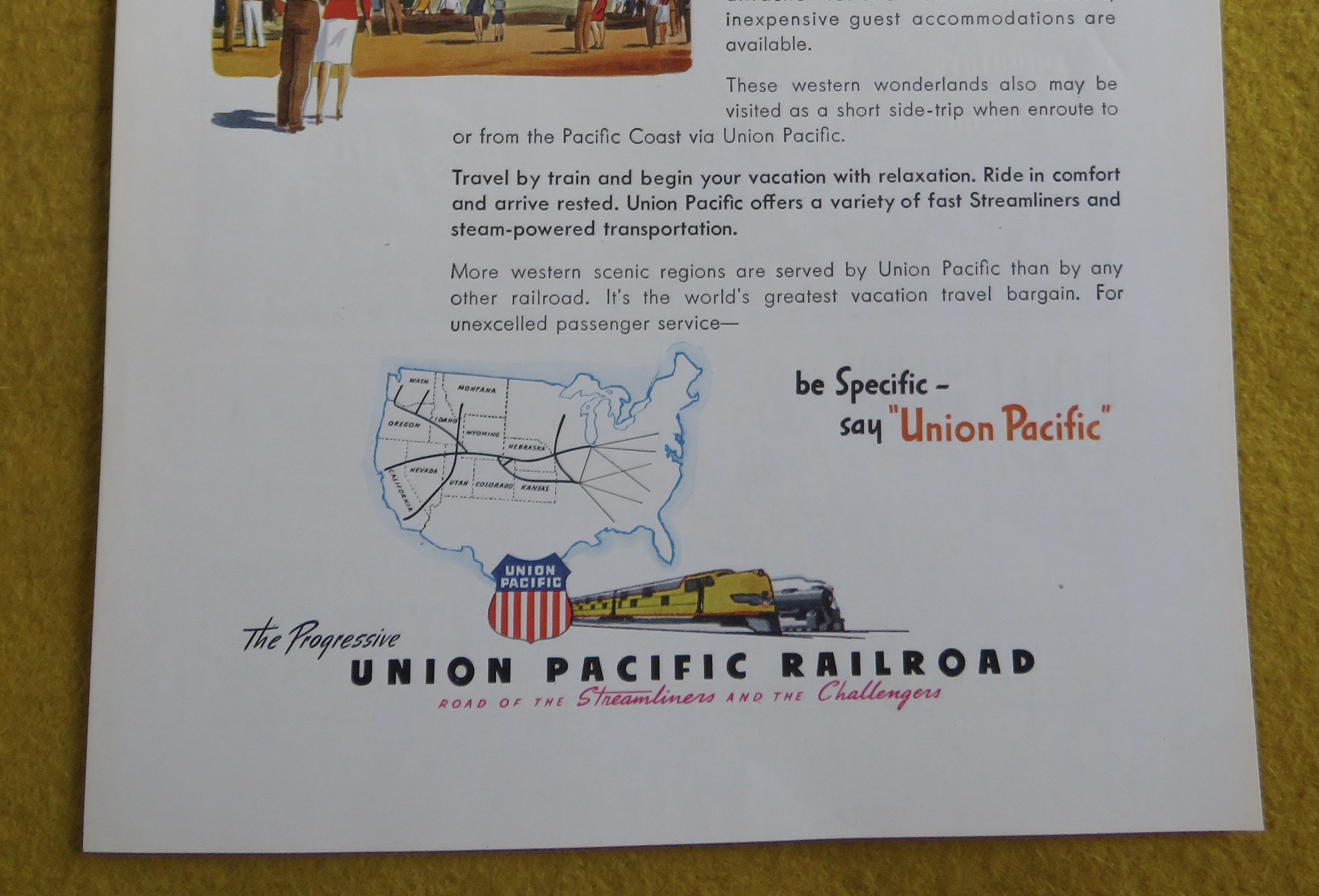 1946 Union Pacific Railroad with Yellowstone Park