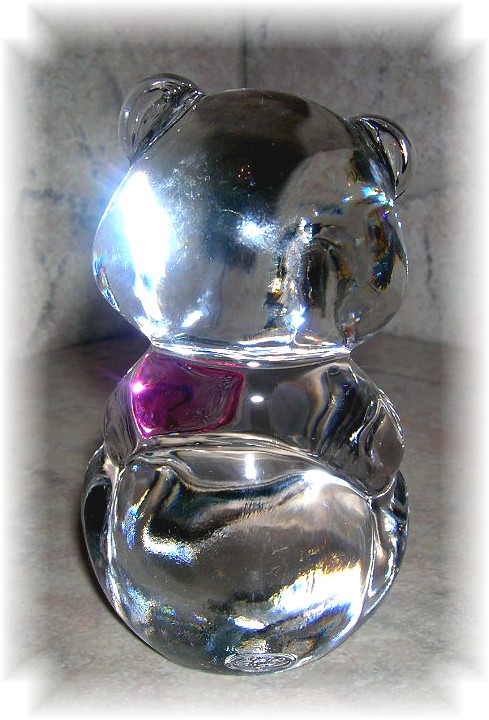 Fenton Clear Glass Bear With Heart