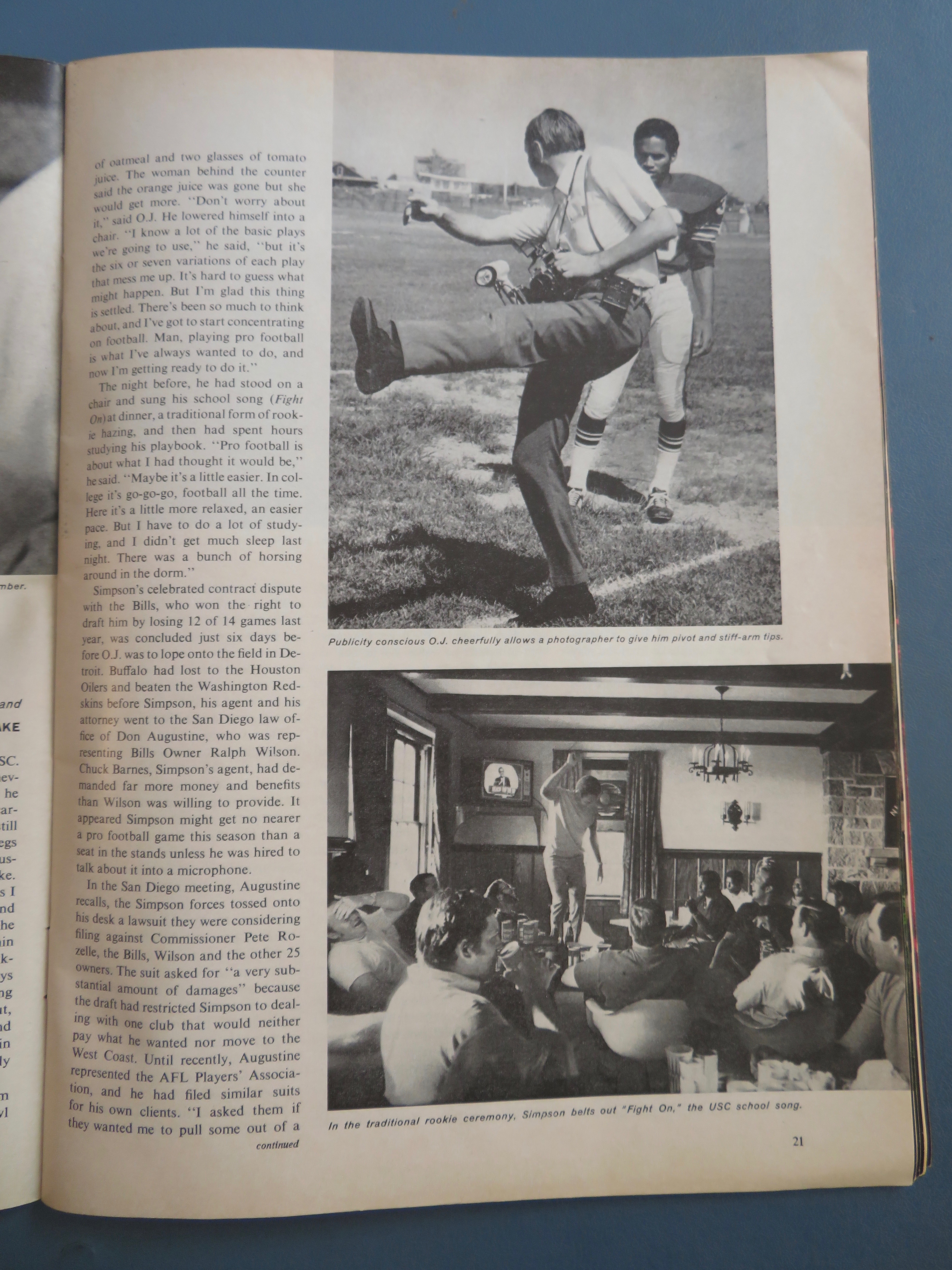Sports Illustrated Magazine August 25, 1969 O. J.