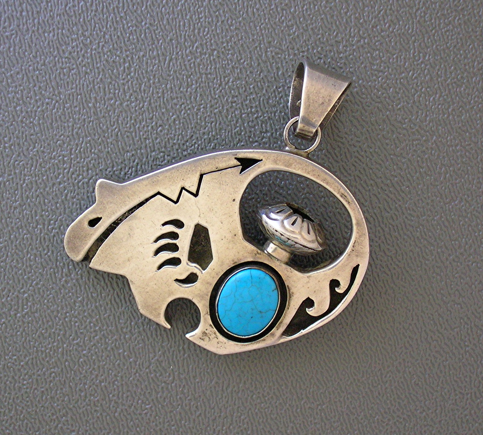 Sterling Silver Turquoise Bear Pendant