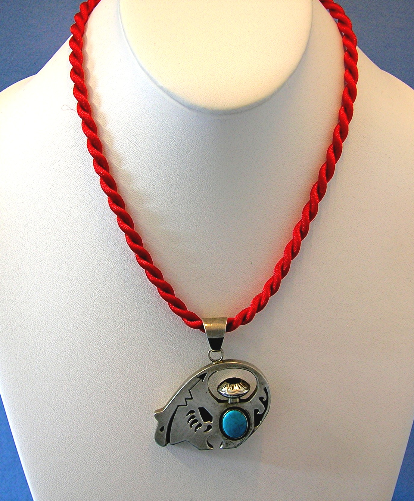 Sterling Silver Turquoise Bear Pendant