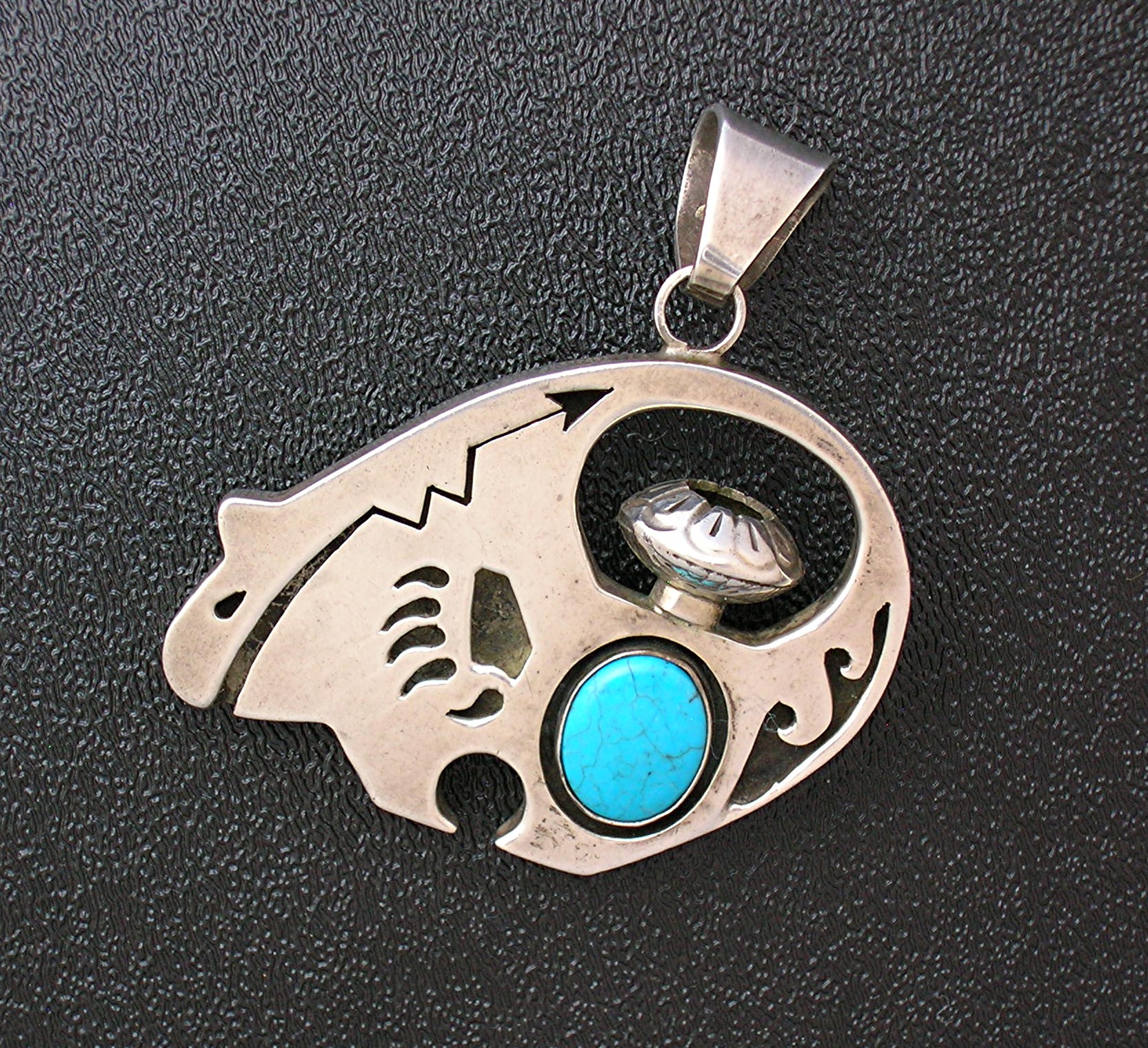Sterling Silver Turquoise Bear Pendant
