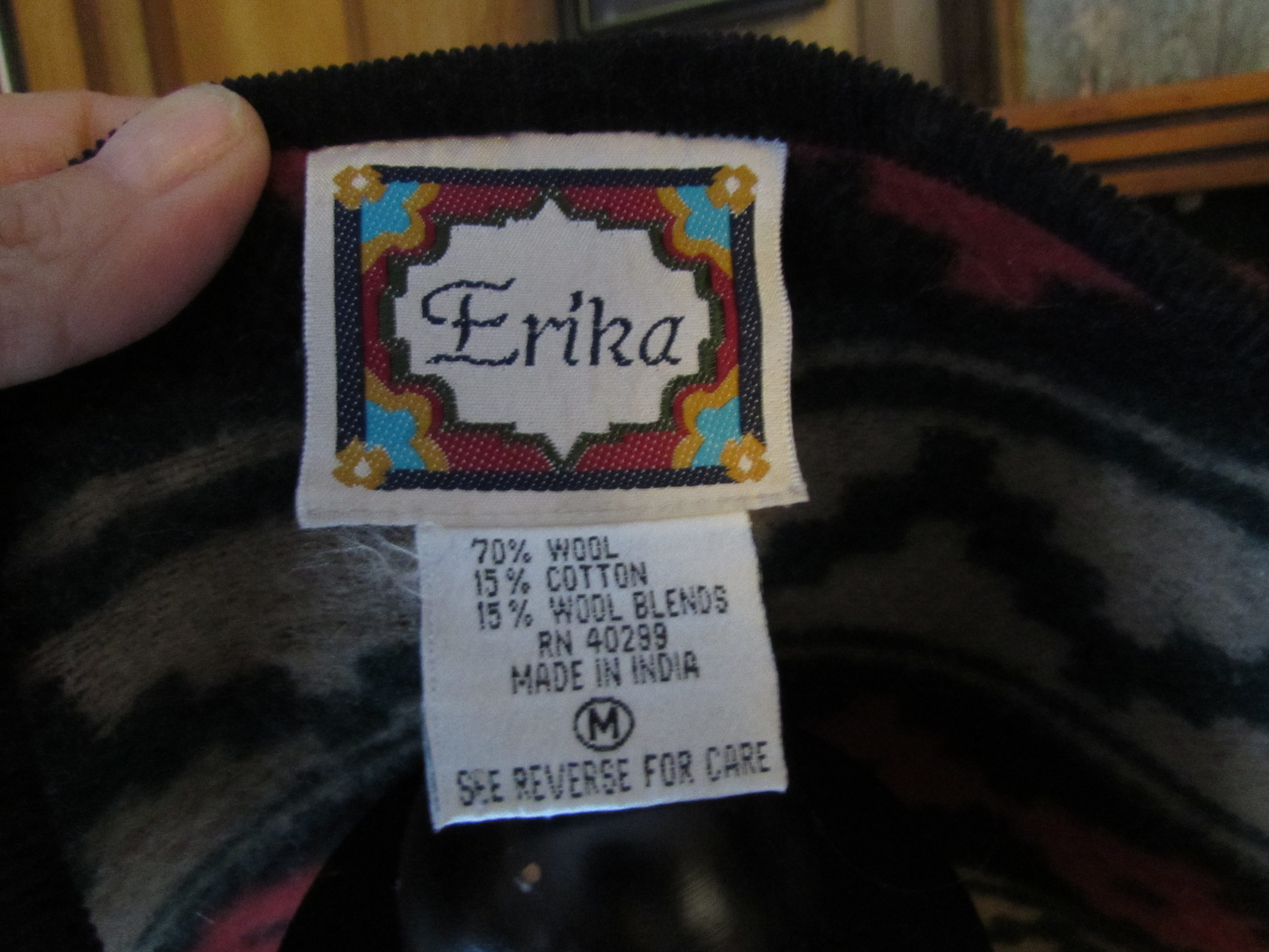 Erika Wool Vest Indian Style Size Women's Medium M