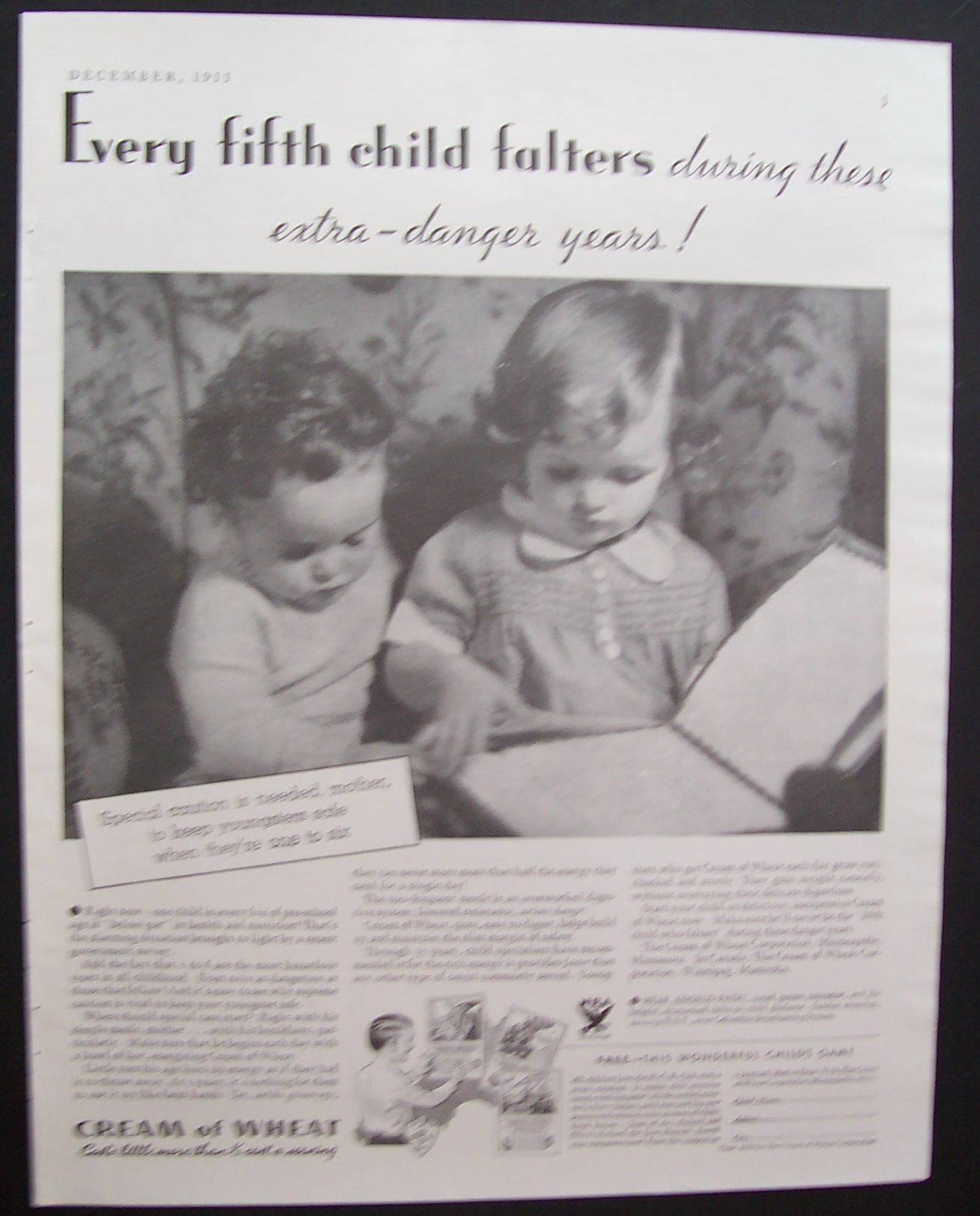 1933  Cream  Of  Wheat  Cereal