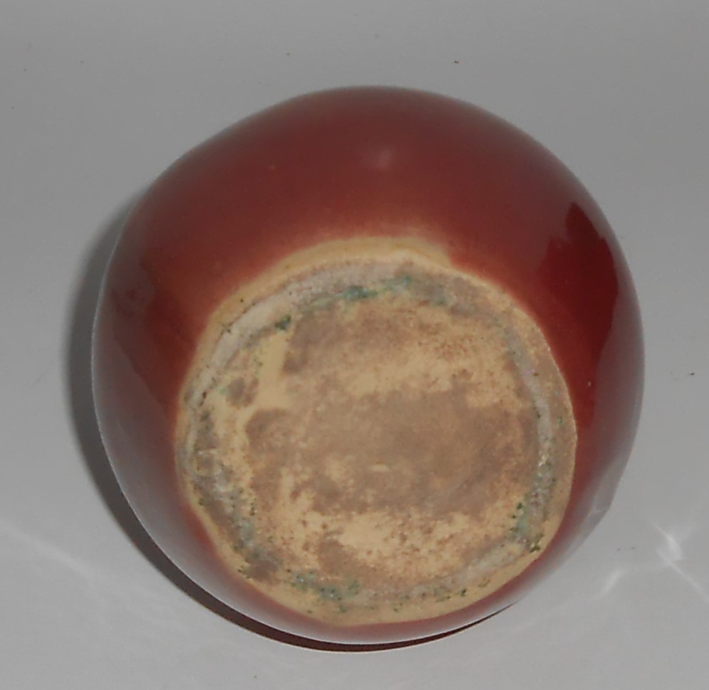 Zanesville Stoneware Pottery Company Small Maroon  LN J