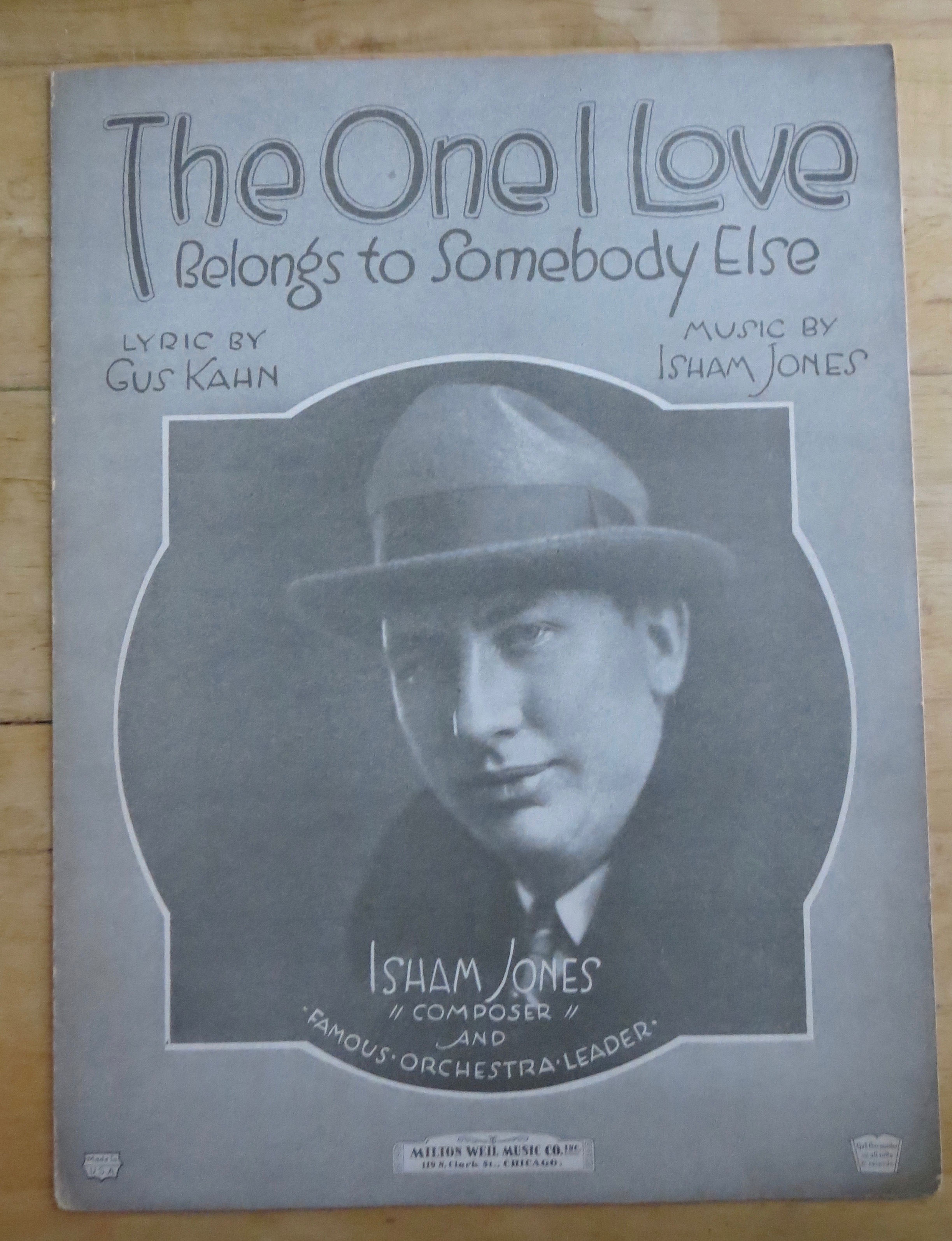 1924 The One I Love Belong To Somebody Else Sheet Music