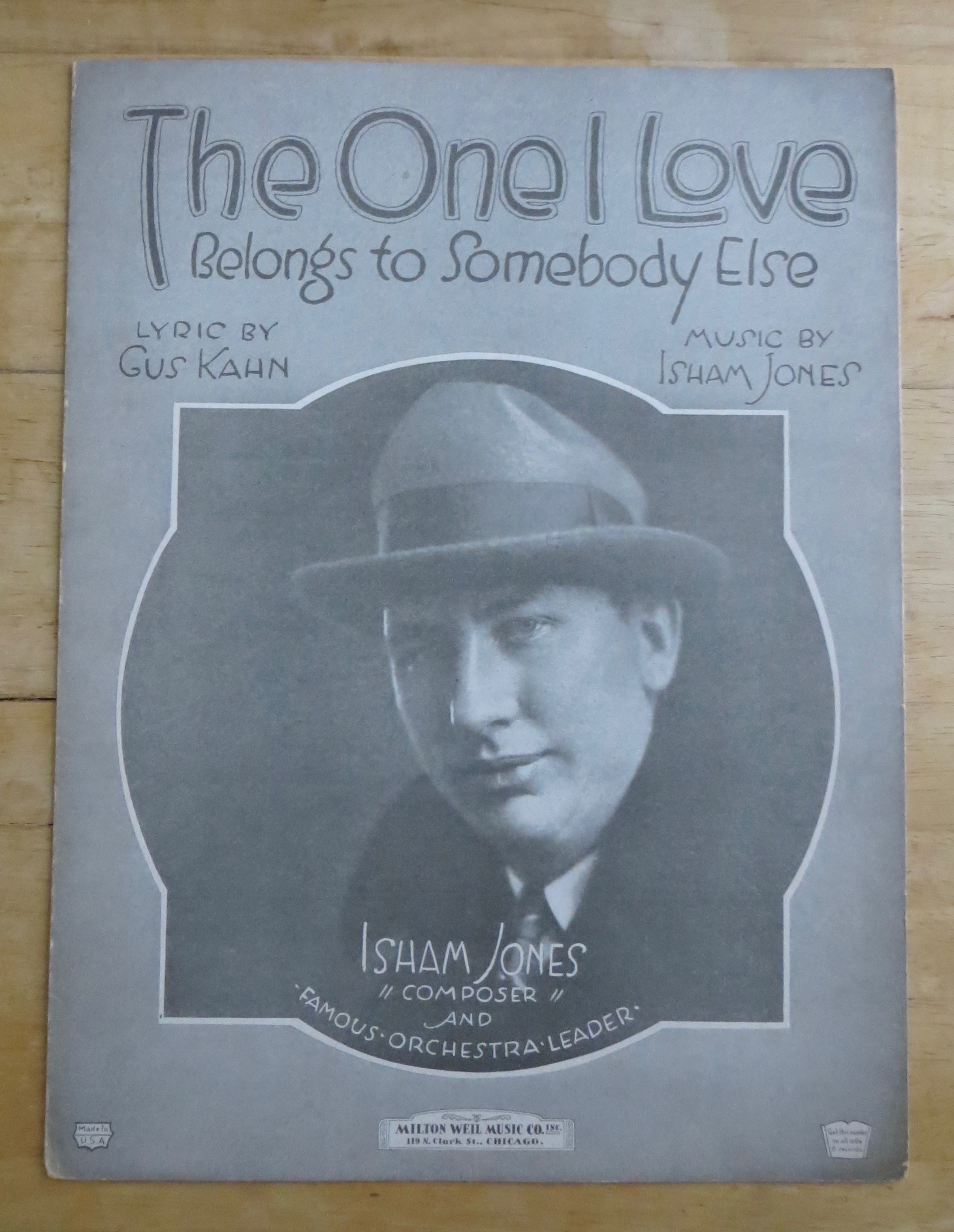 1924 The One I Love Belong To Somebody Else Sheet Music