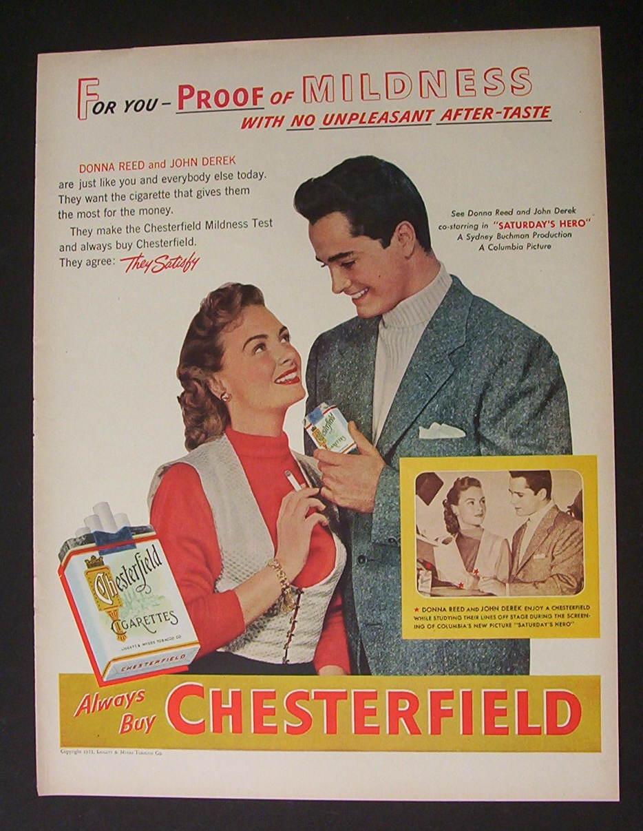 1951 Chesterfield w/ Donna Reed & John Derek
