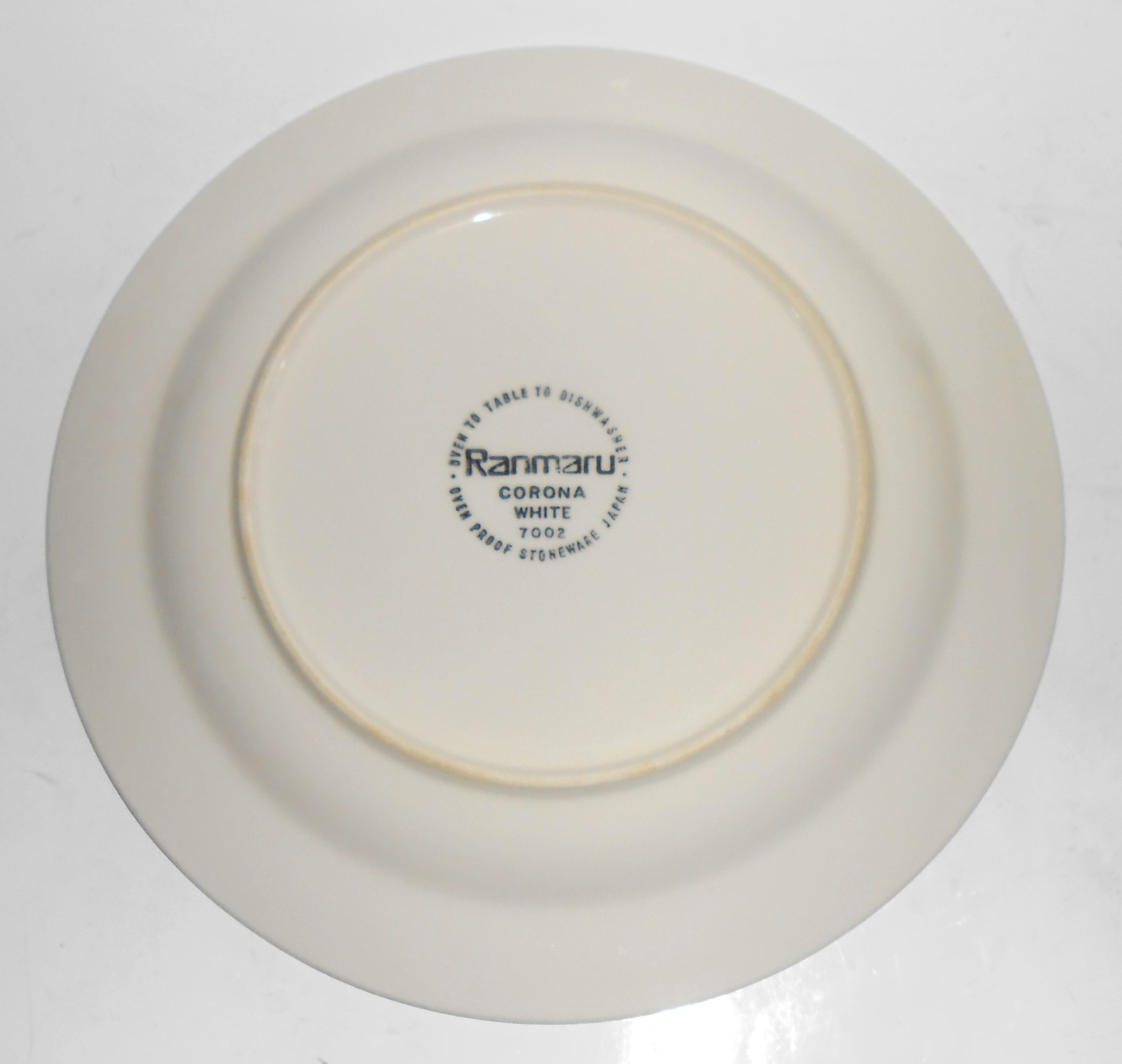 Ranmaru China Stoneware Corona White Dinner Plate