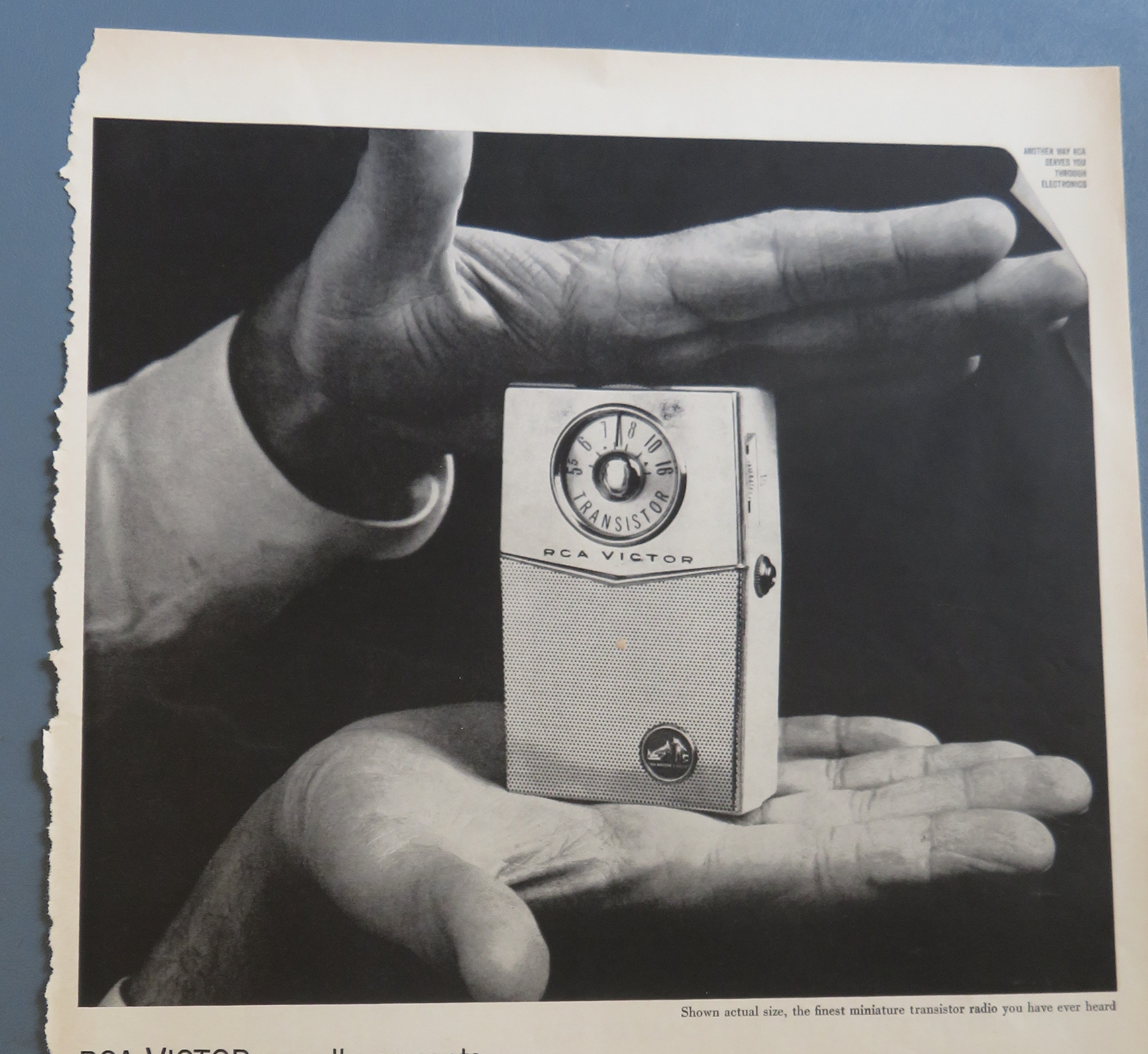 1960 RCA Victor Pockette Radio with Radio in Hands