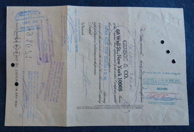 1955 Pittsburgh Plate Glass Company Stock Certificate