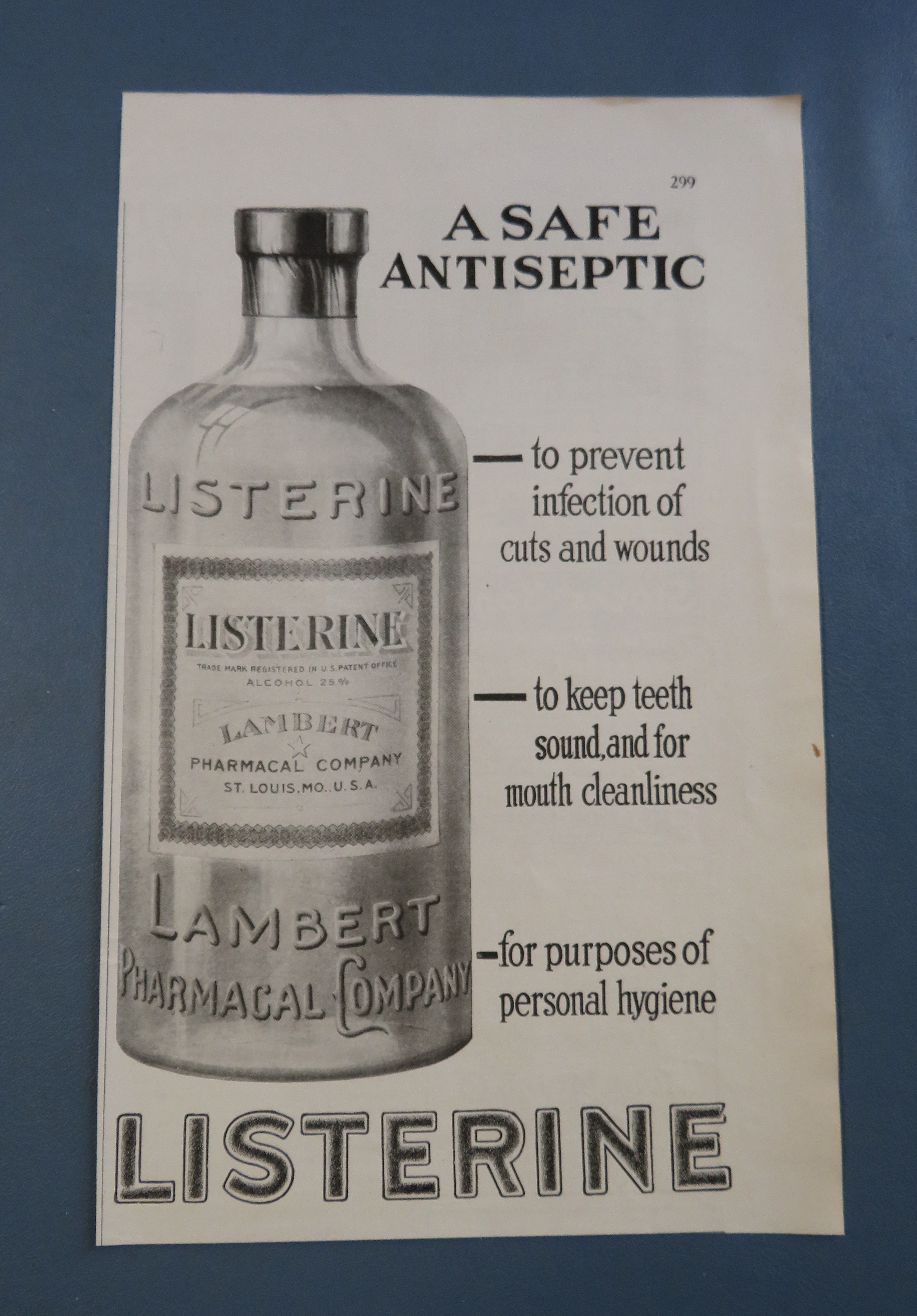 1916 Listerine Antiseptic with Bottle of Listerine