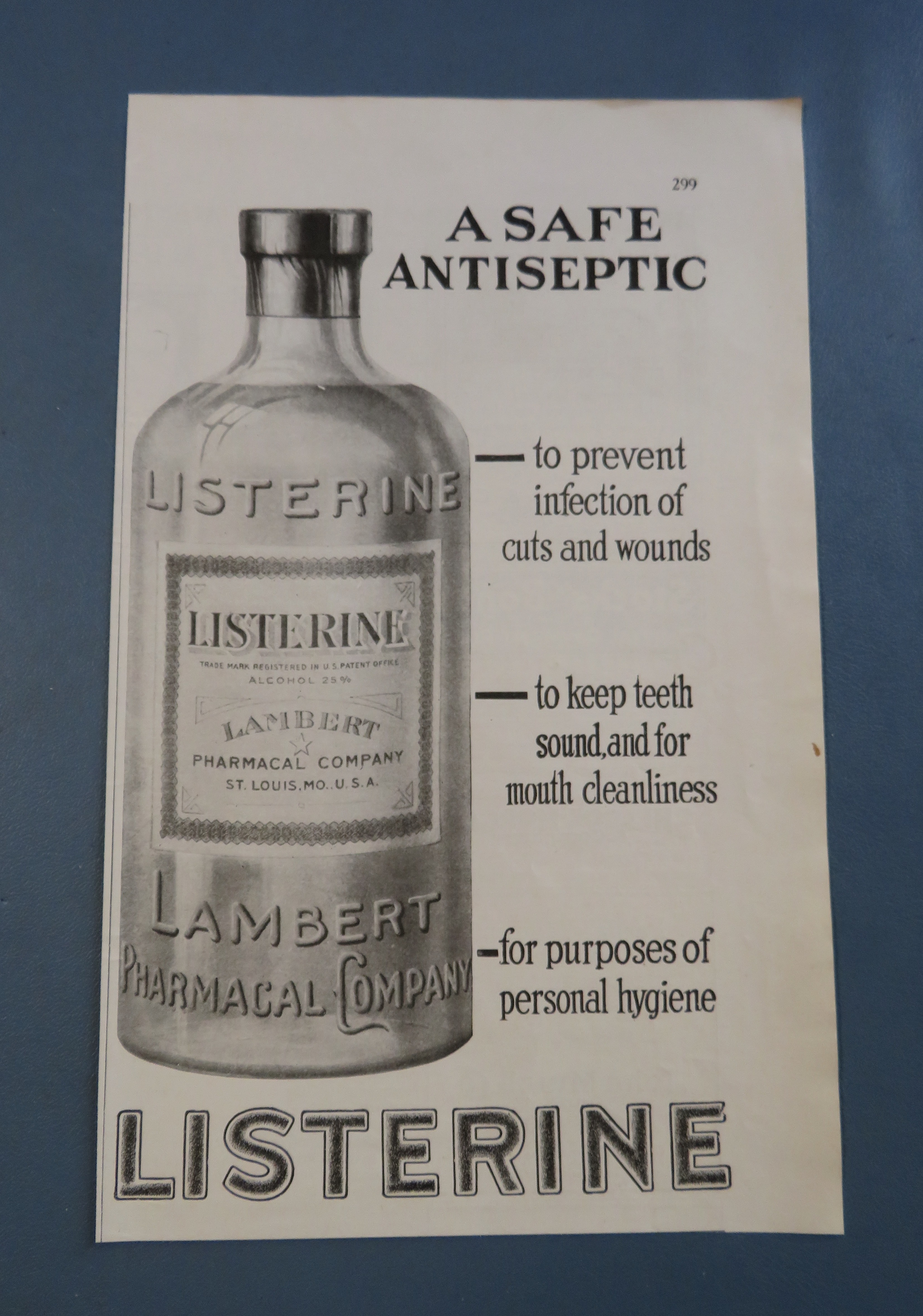 1916 Listerine Antiseptic with Bottle of Listerine