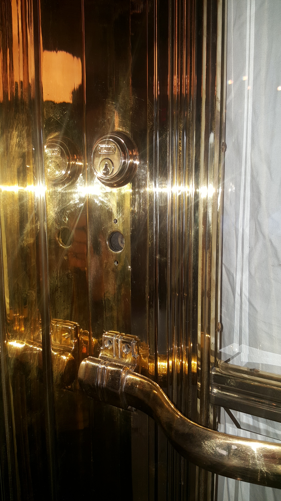 Bank Door With Frame In Solid Brass