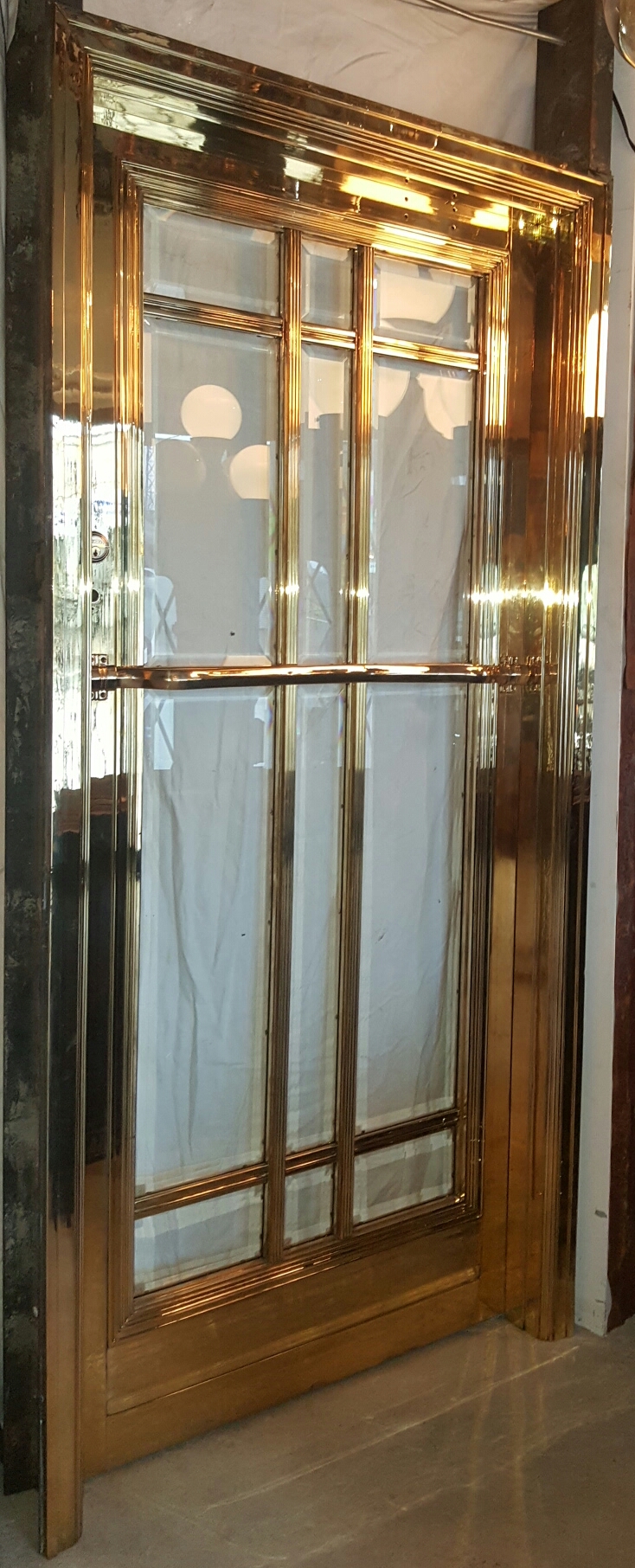 Bank Door With Frame In Solid Brass