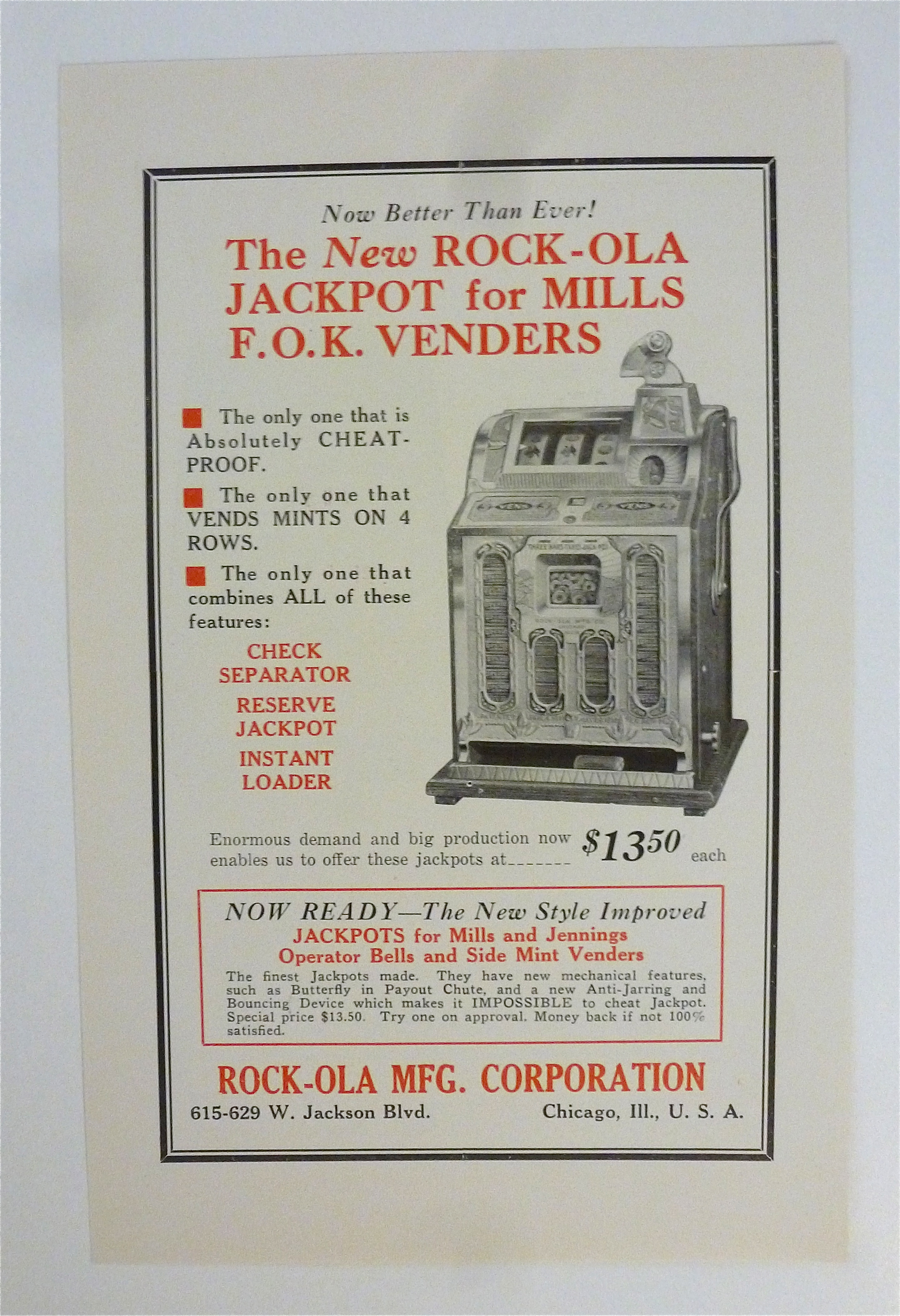 1932 Rock-Ola Manufacturing Co. with Rock-Ola Jackpot
