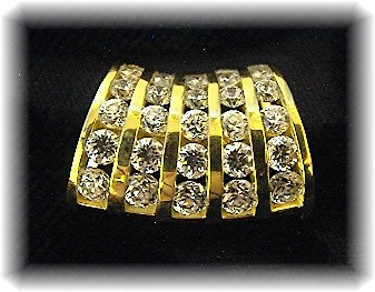 14K Gold 2 Ct CZ Omega Slide  Pendant