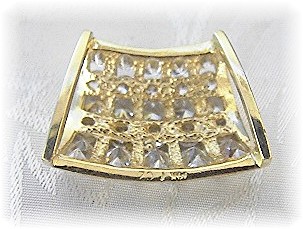 14K Gold 2 Ct CZ Omega Slide  Pendant