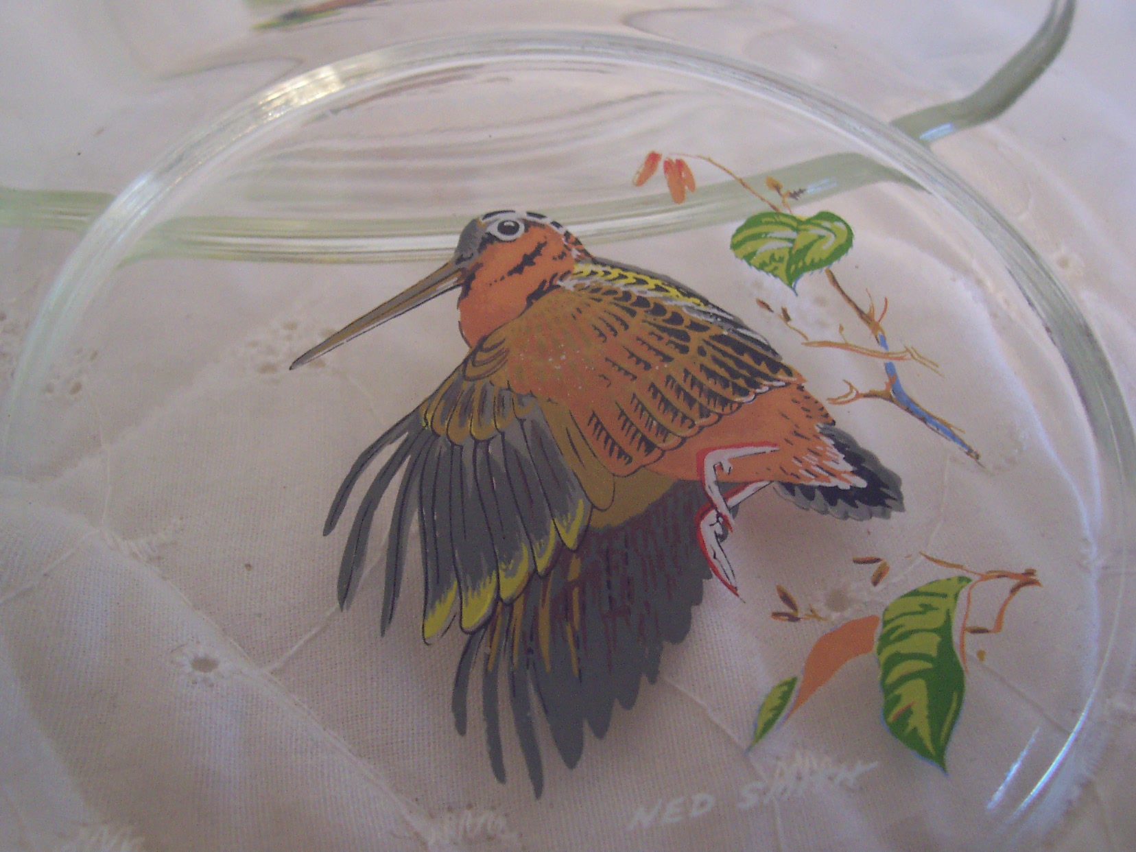 Ned Smith Glass Game Bird Plates Set of 4