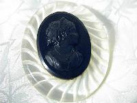 Bakelite and Lucite Cameo Brooch/Pin.