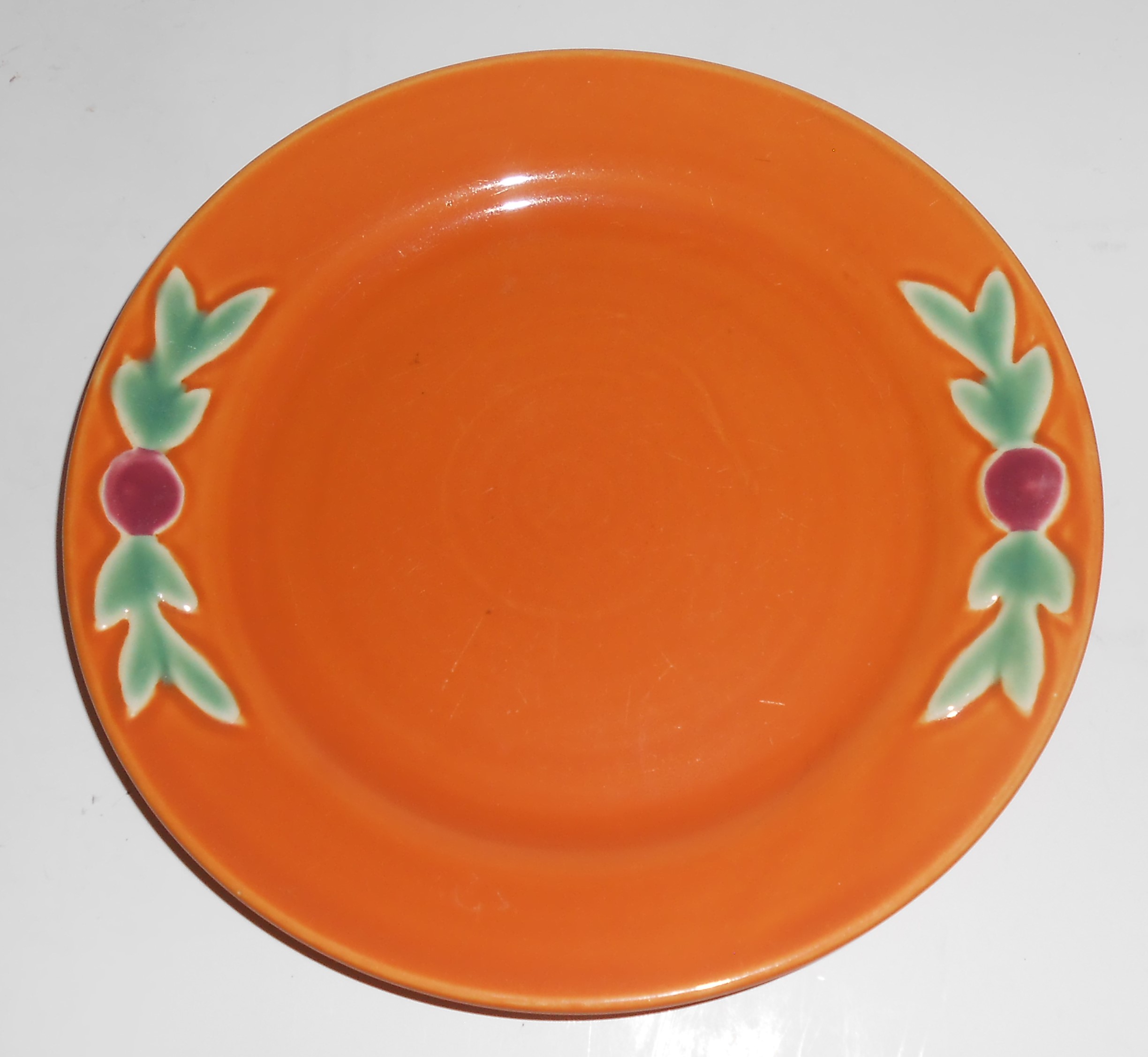 VINTAGE Coors Pottery Rosebud Orange 7'' Plate #7