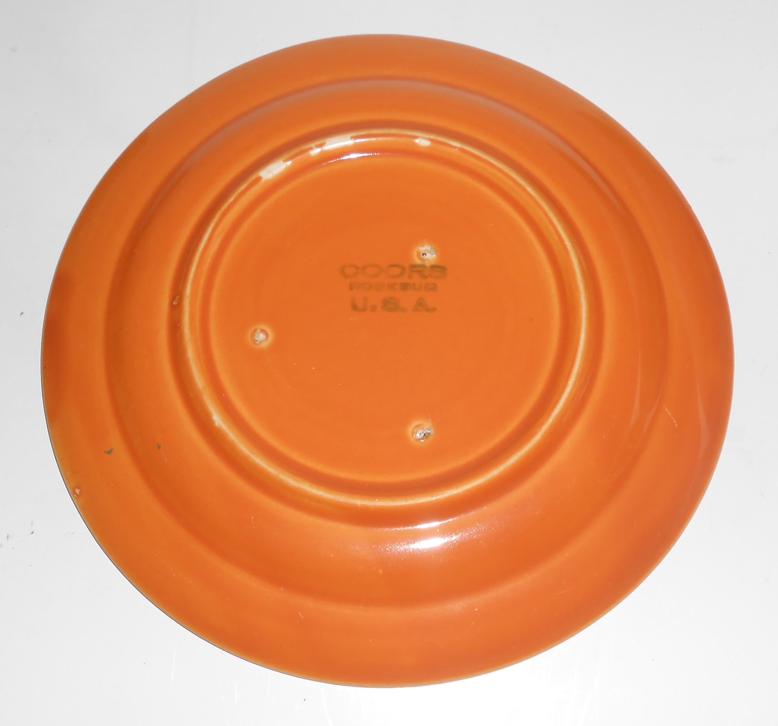 VINTAGE Coors Pottery Rosebud Orange 7'' Plate #7