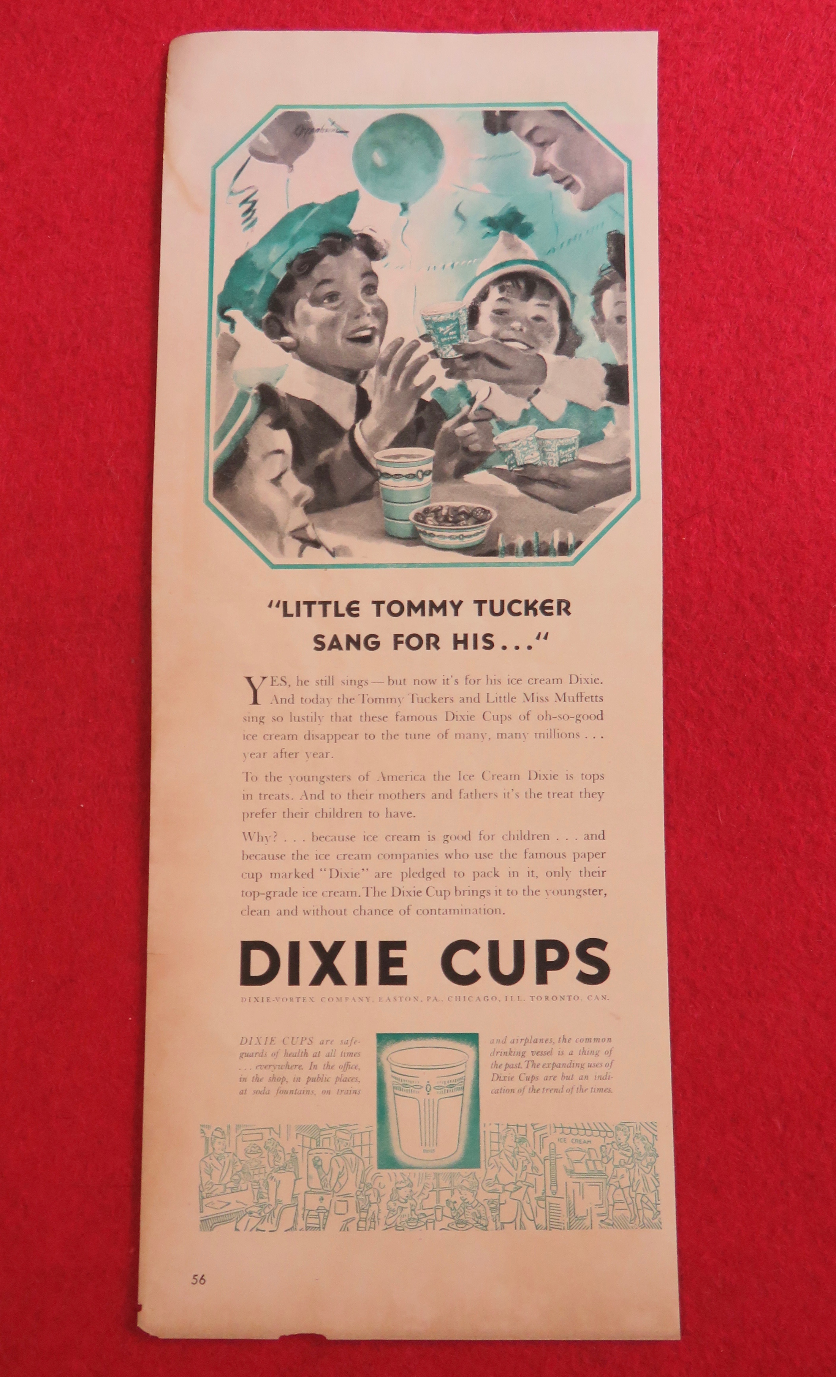 1941 Dixie Cups with Little Tommy Tucker