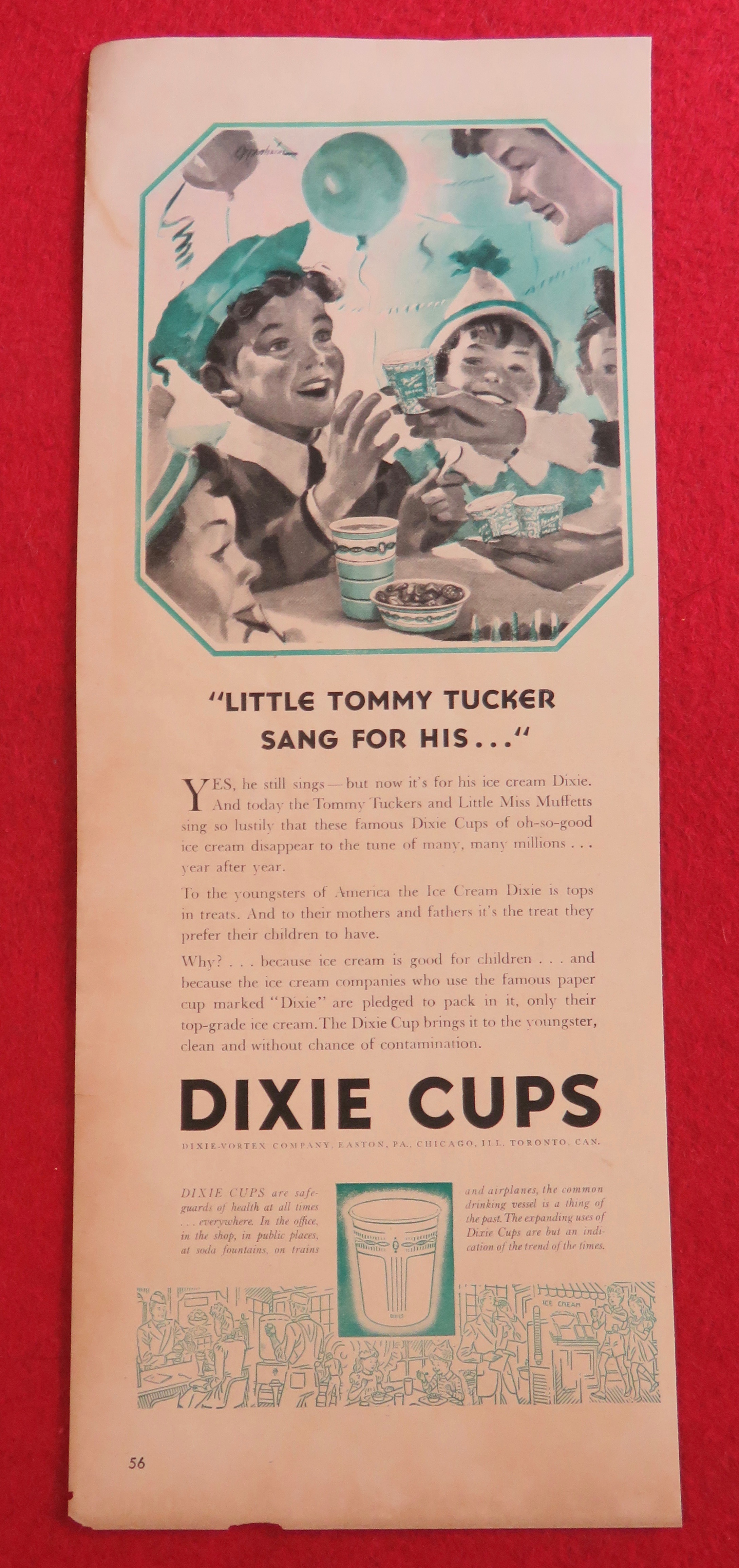1941 Dixie Cups with Little Tommy Tucker