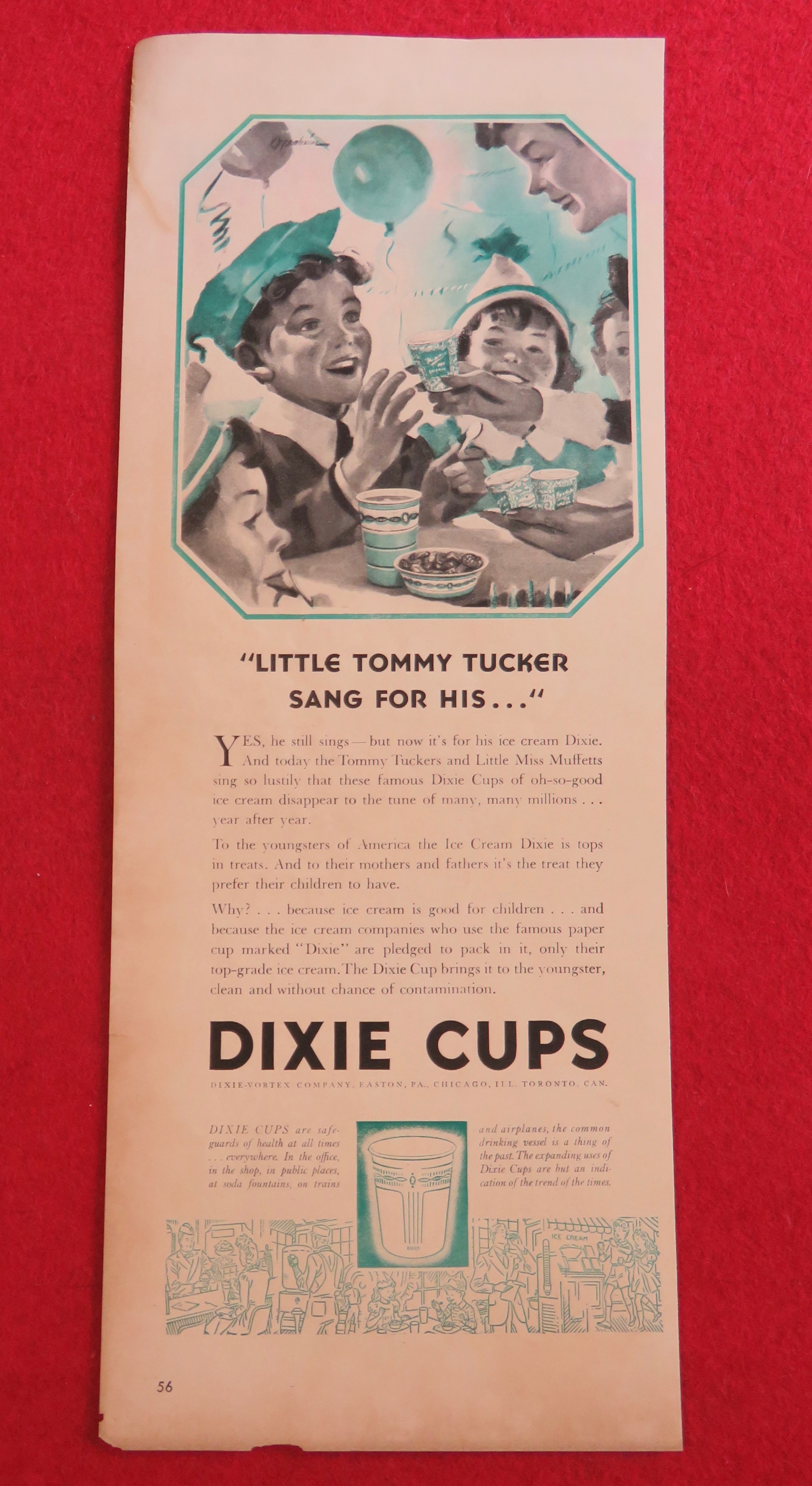 1941 Dixie Cups with Little Tommy Tucker
