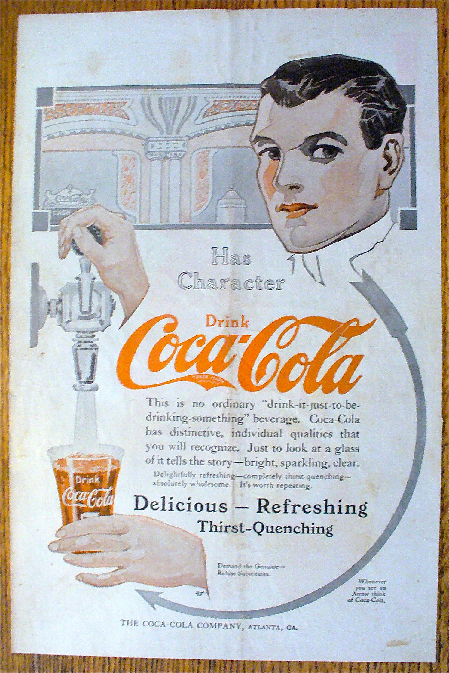1913 Coca-Cola (Coke) with Man Filling Glass with Soda