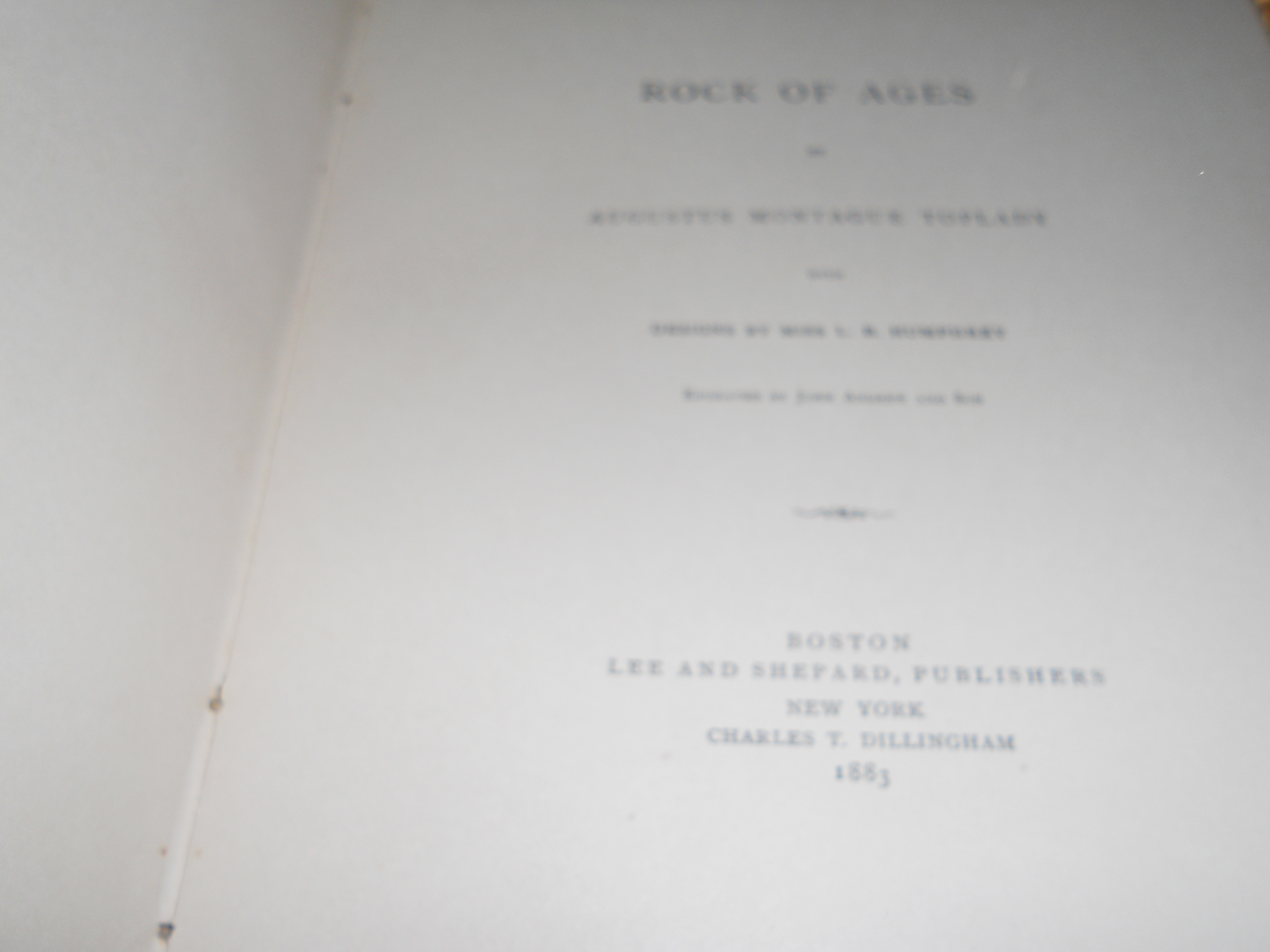 Rock of Ages Book Augustus Montague Toplady