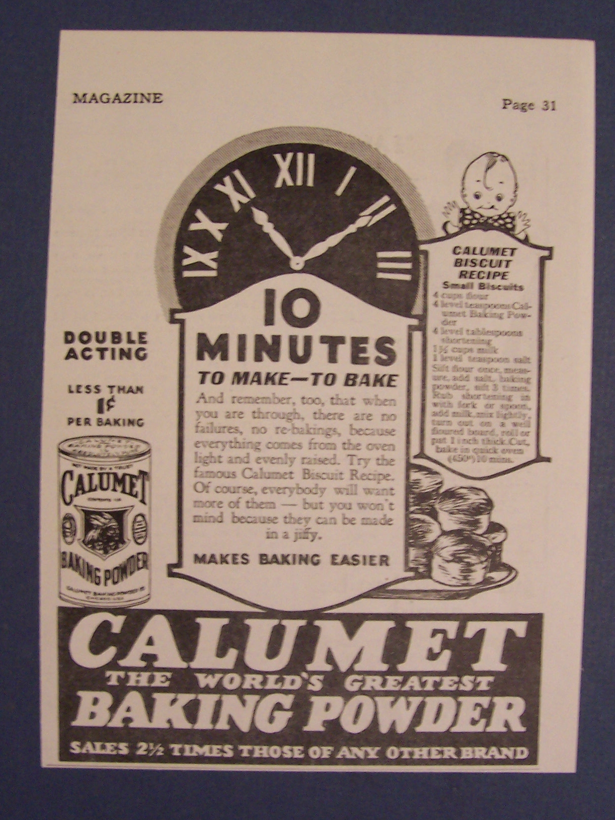 1928  Calumet  Baking  Powder