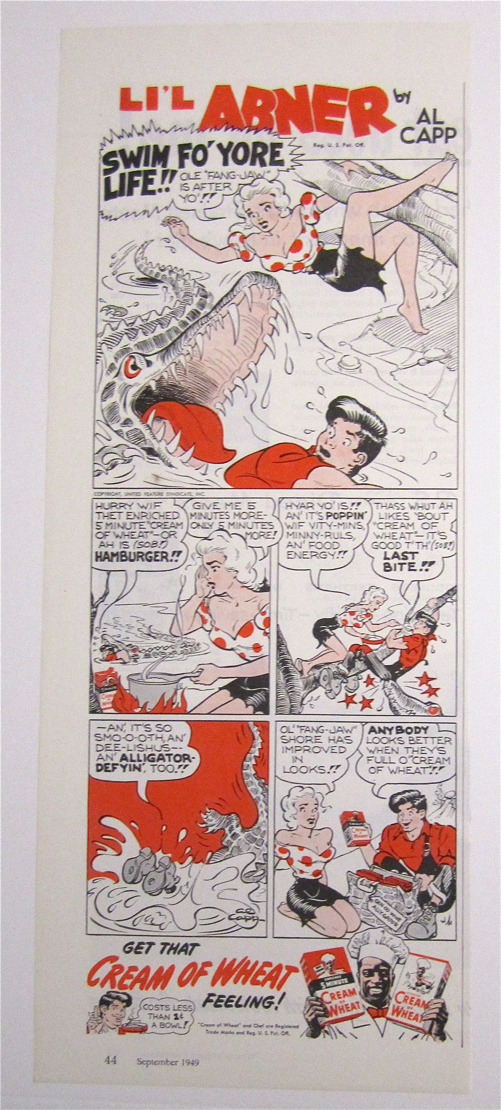 1949 Cream Of Wheat Cereal with Little Abner