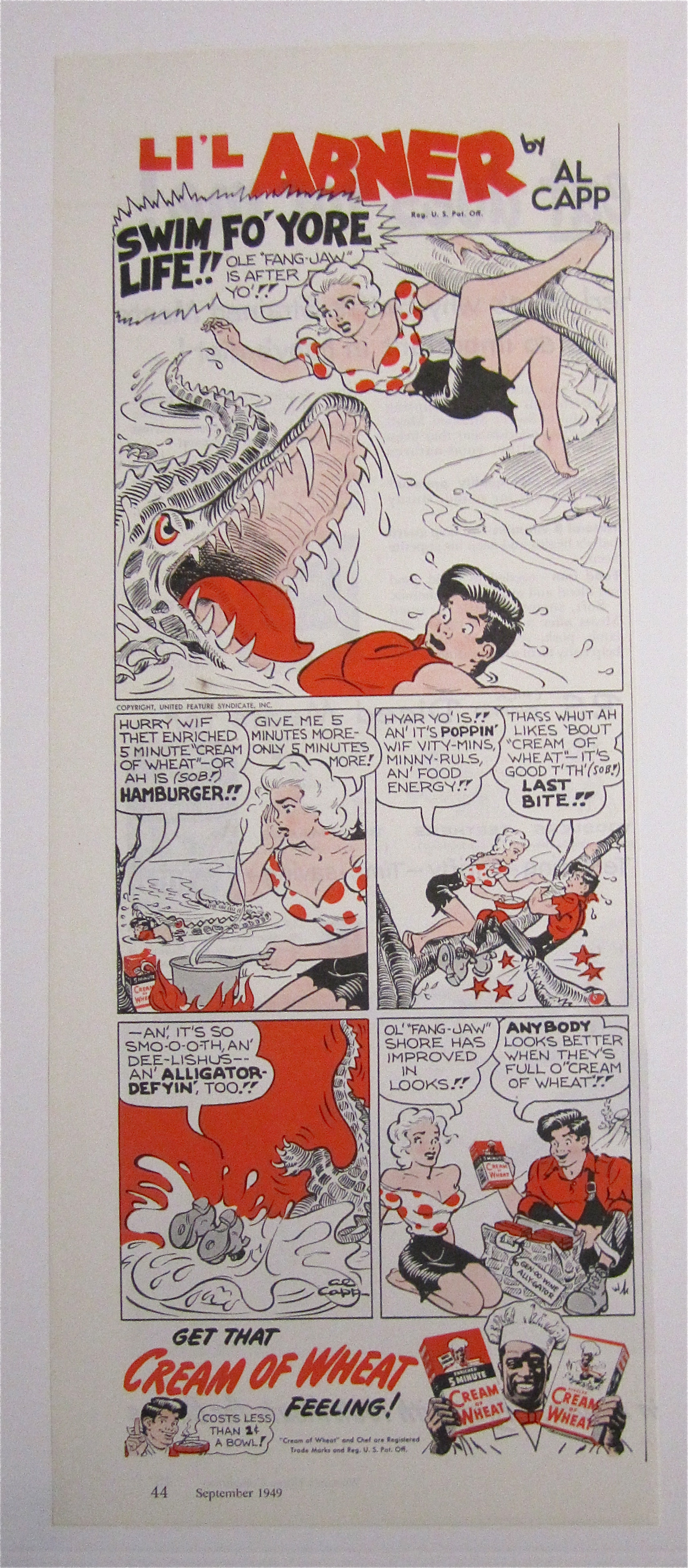 1949 Cream Of Wheat Cereal with Little Abner