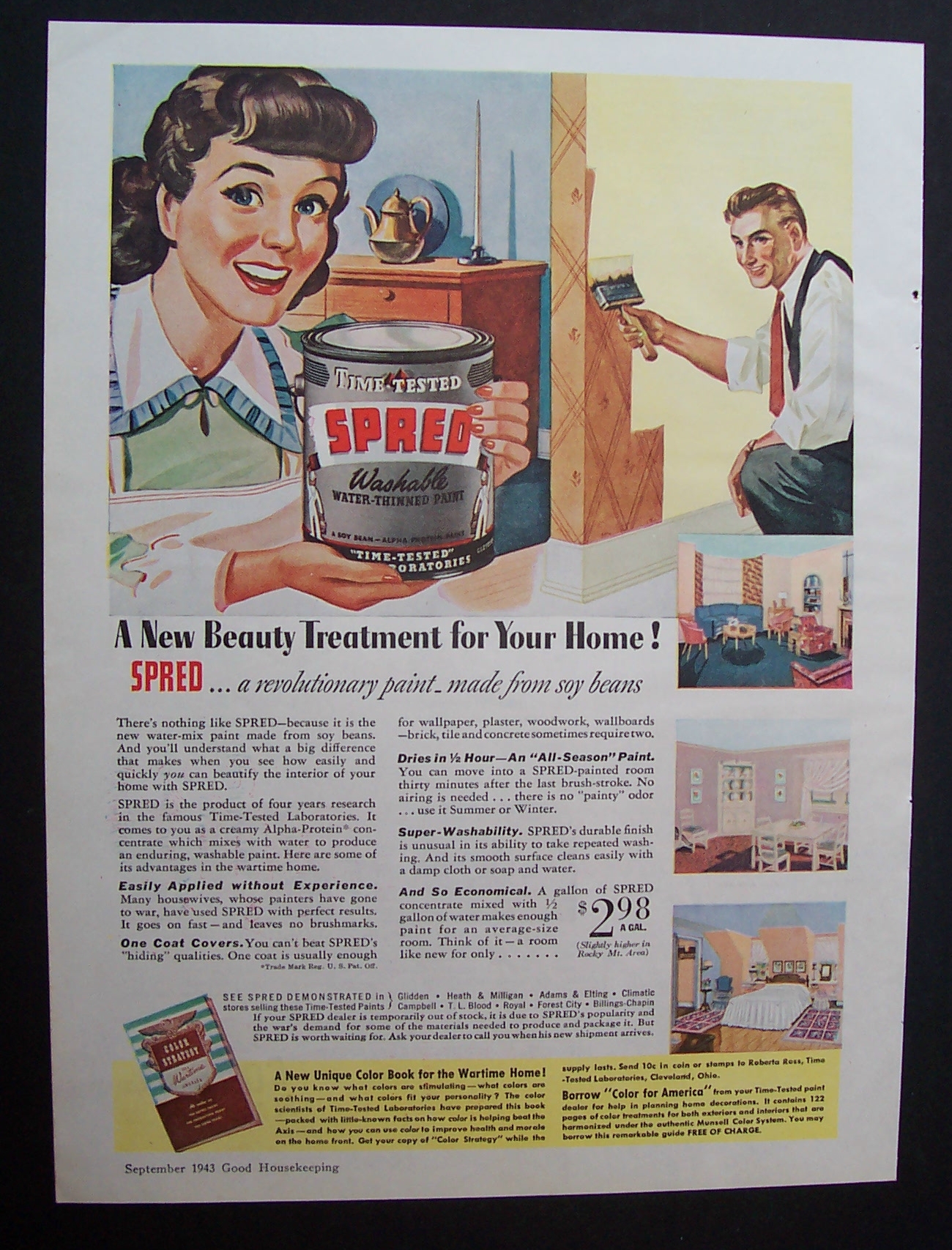 1943  Spred  Washable  Paint
