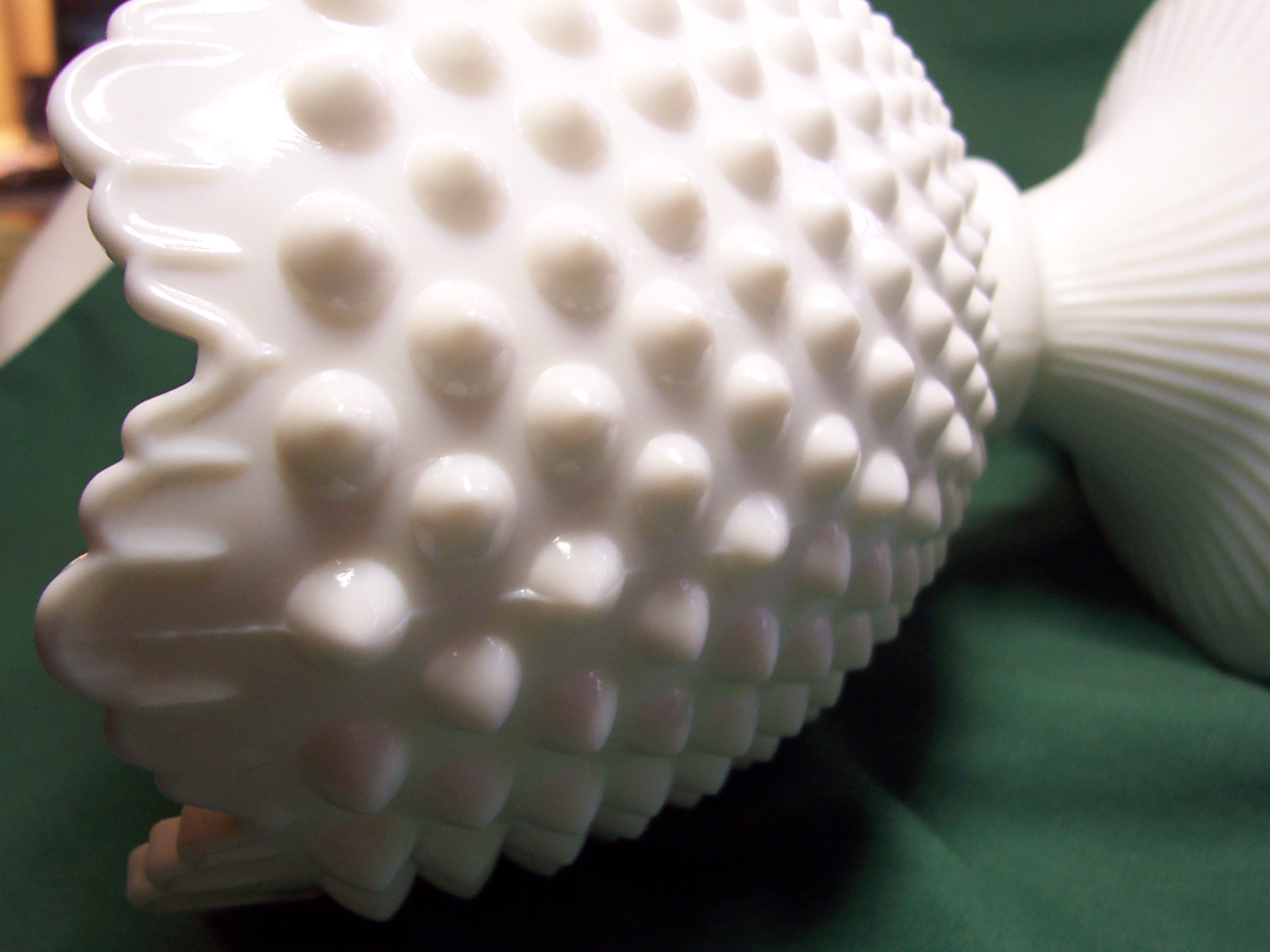 Fenton Hobnail Milk Glass Compote