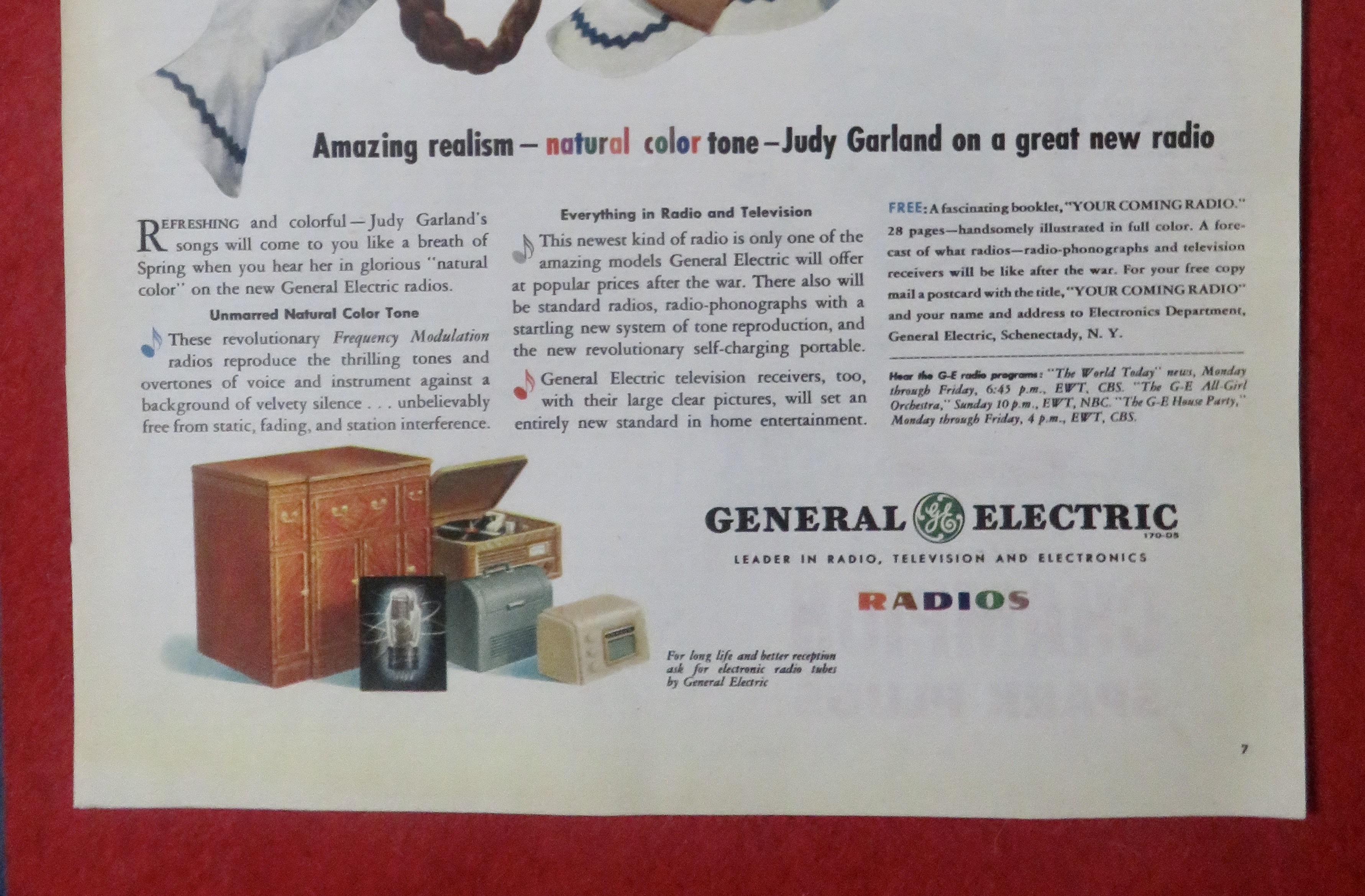 1948 General Electric Radios with Judy Garland