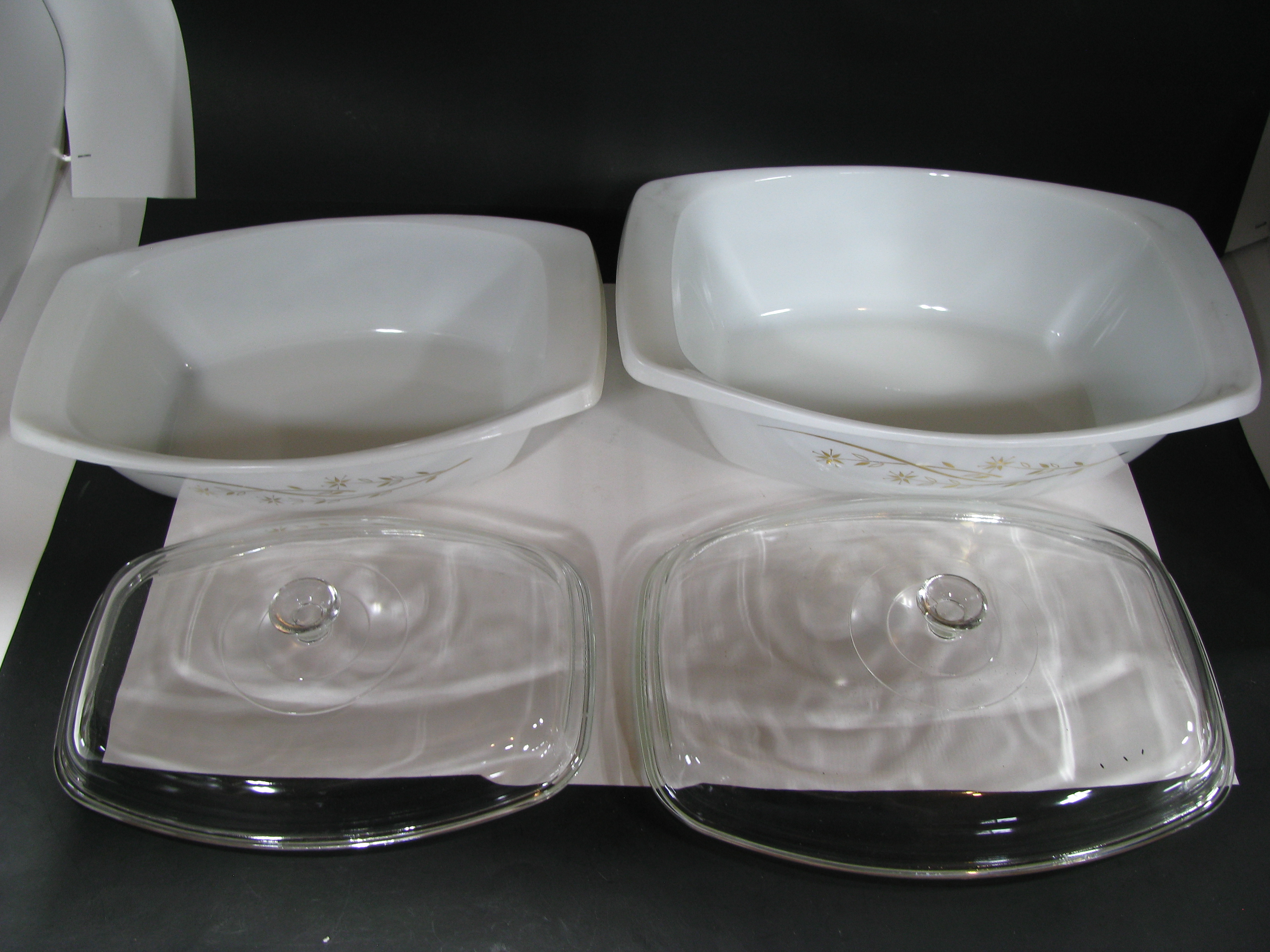 Pyrex 2 Golden Honeysuckle Casserole Dishes