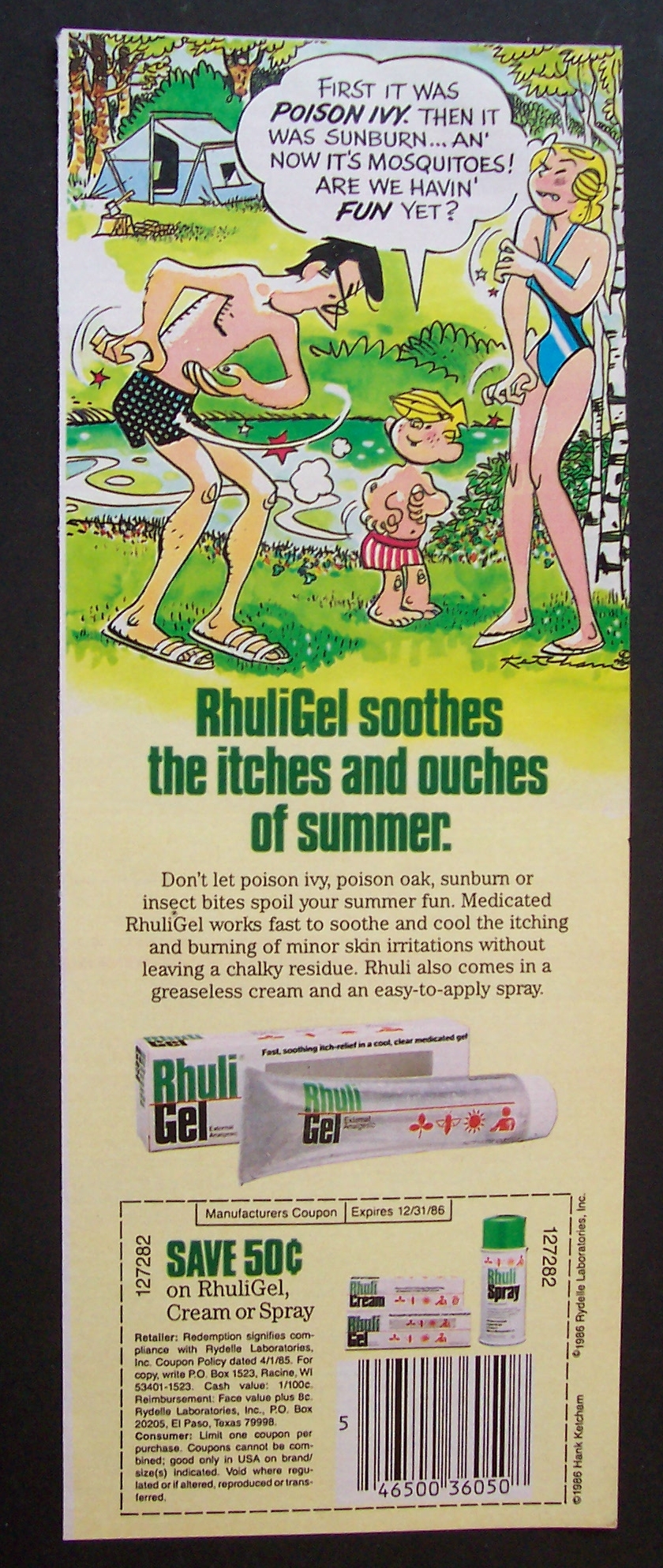 1987 RhuliGel with Dennis The Menace & His Parents
