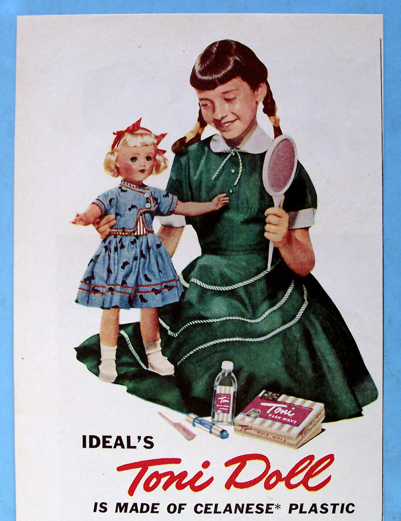 1953 Ideal's Toni Doll with Girl Playing With Toni Doll